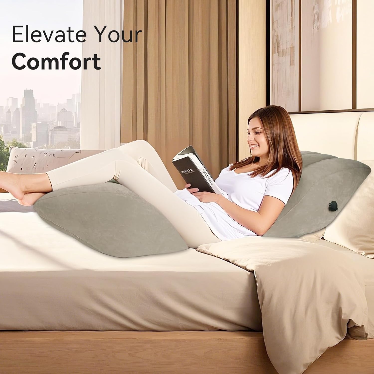 Lefeke Inflatable Leg Pillow with Carry Case