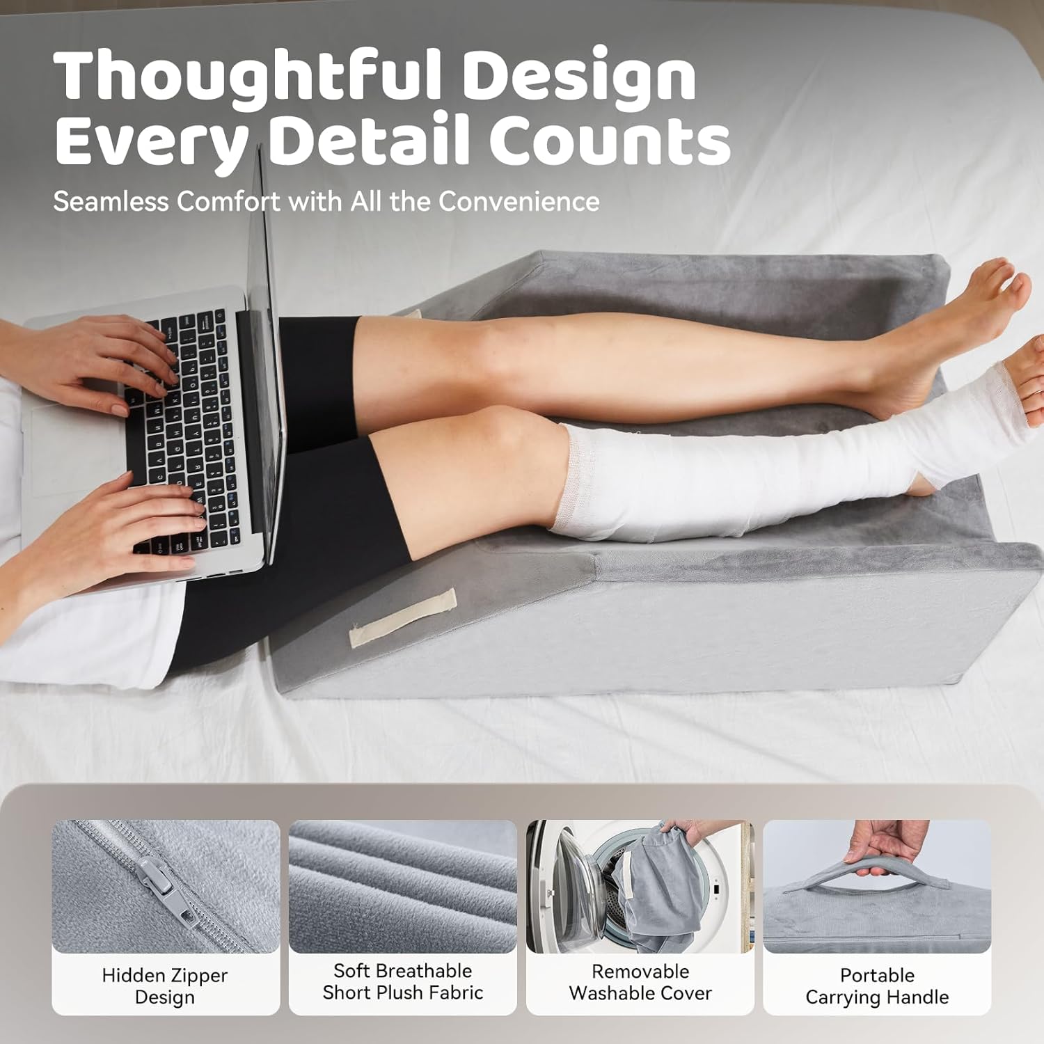 Leg Elevation Pillow for Post Surgery Recovery and Swelling Relief