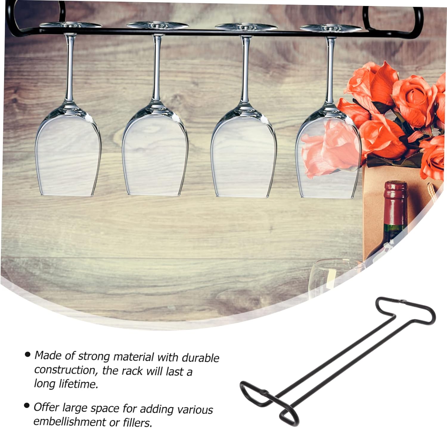 MAGICLULU Wine Glass Holder Rack Space-Saving Inverted Design