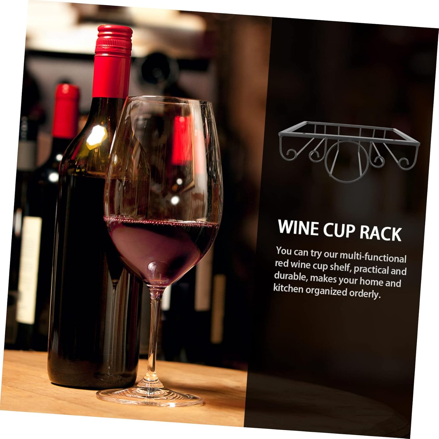 Garneck Space-Saving Cup Stand Rack for Kitchen Bar