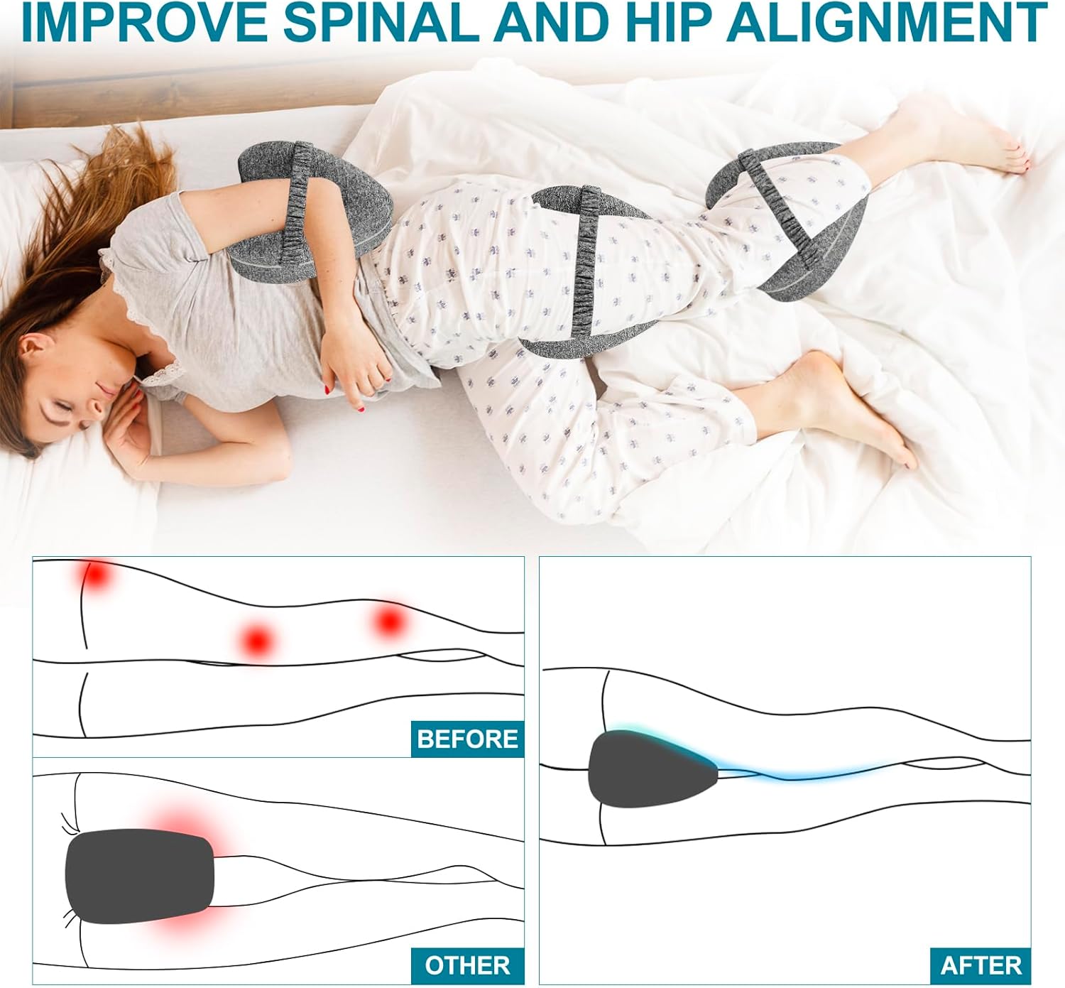 Gliterra Heart-Shaped Leg Pillow for Side Sleepers