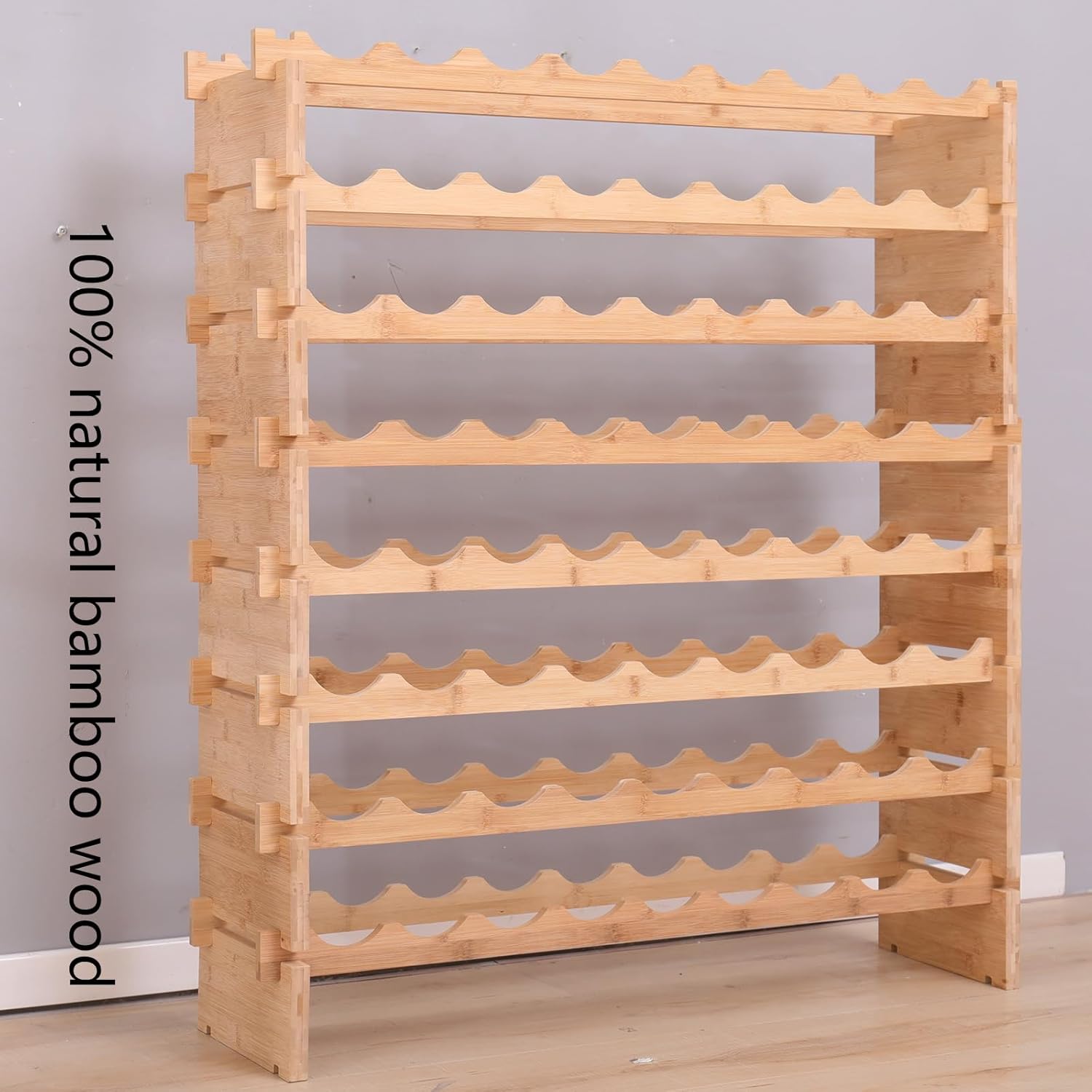 FDHUIJIA 72-Bottle Bamboo Wine Rack Cabinet 1