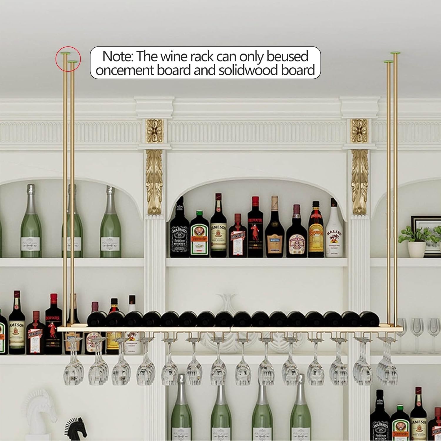 Suuim Metal Wine Glass Bottle Holder