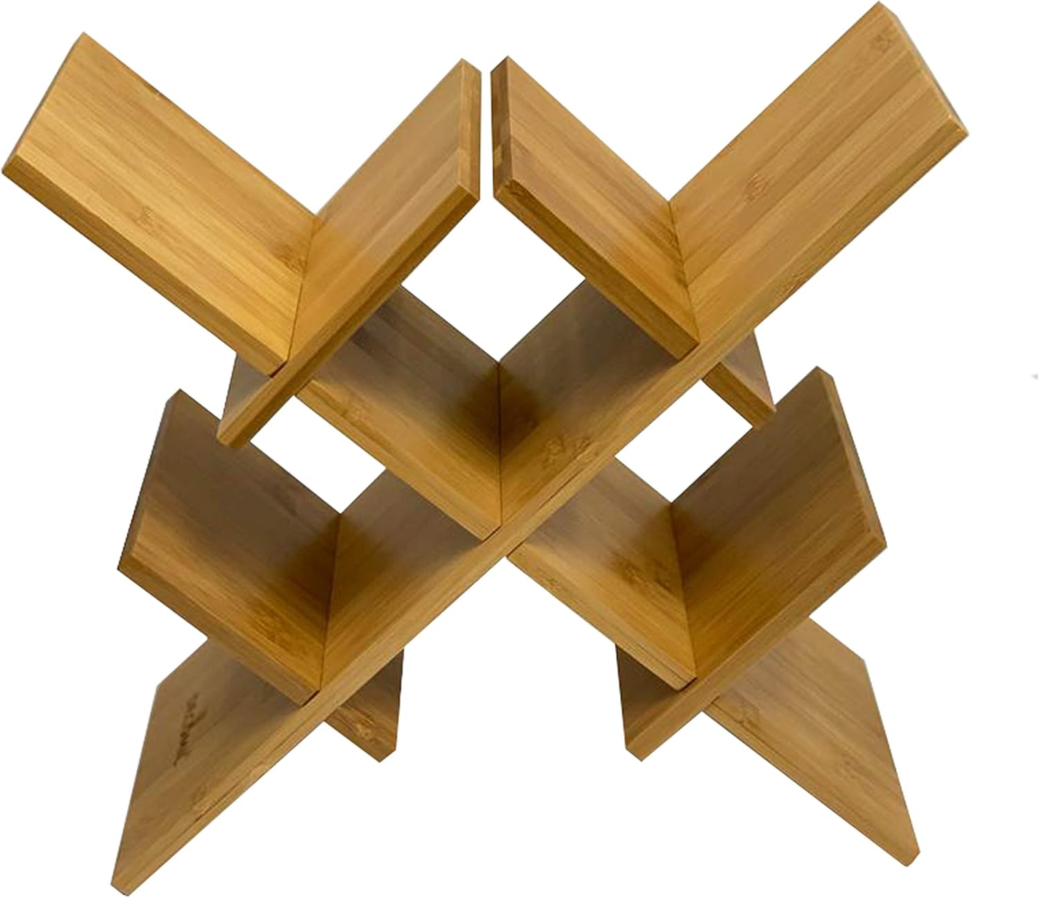 DECOMIL 5-Bottle Stackable Bamboo Wine Rack 1
