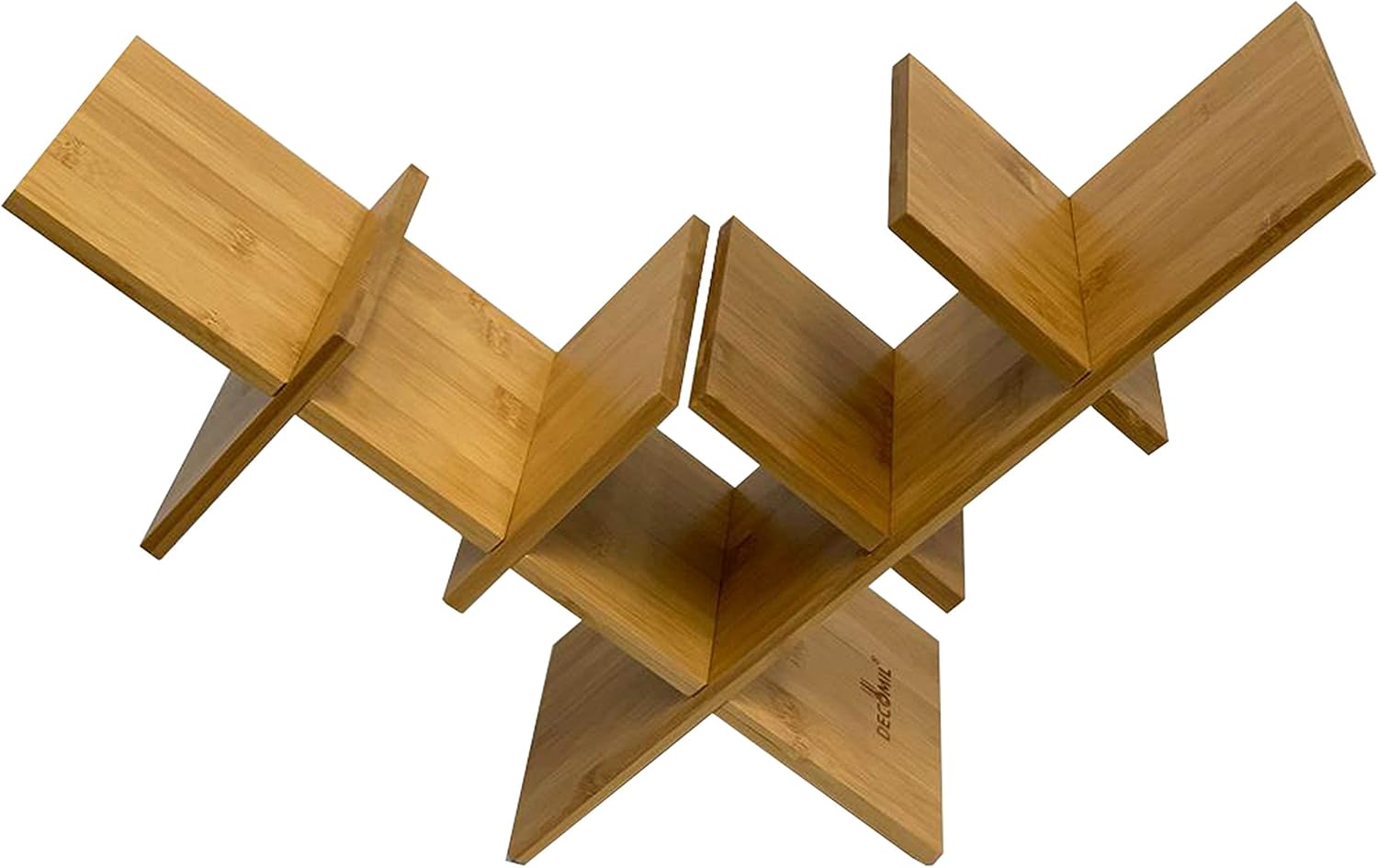 DECOMIL 5-Bottle Stackable Bamboo Wine Rack 1
