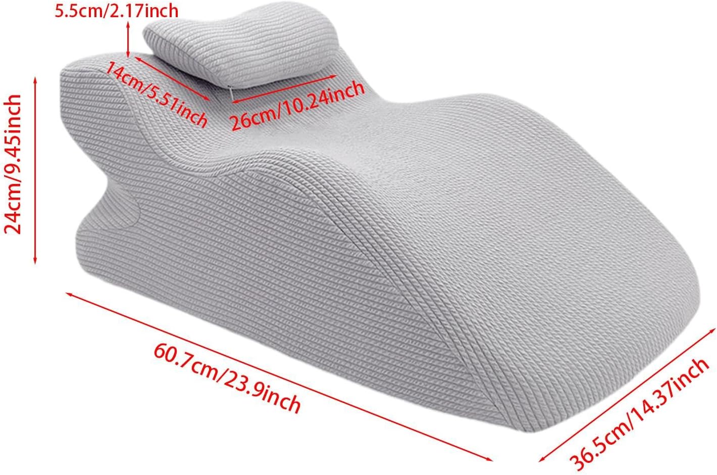 Face Down Pillow with Memory Foam Support Gray
