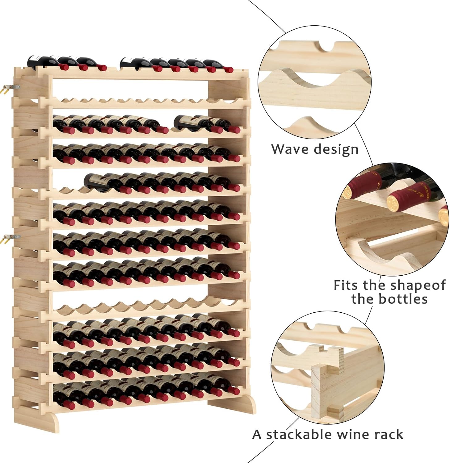 Sogesfurniture Floor Wine Racks 12 Tier Free Standing