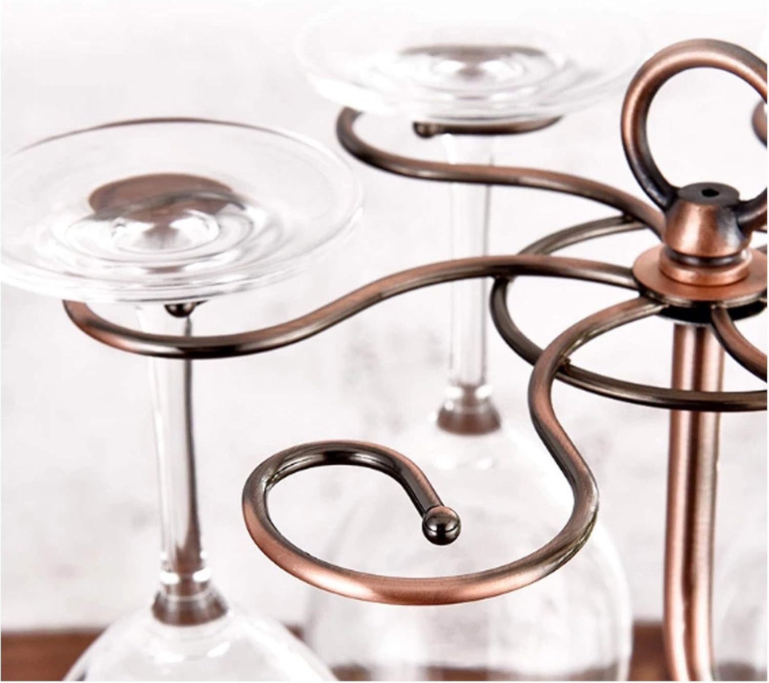 BOCbco Countertop Wine Rack Holder - 6 Glasses 2 Bottles