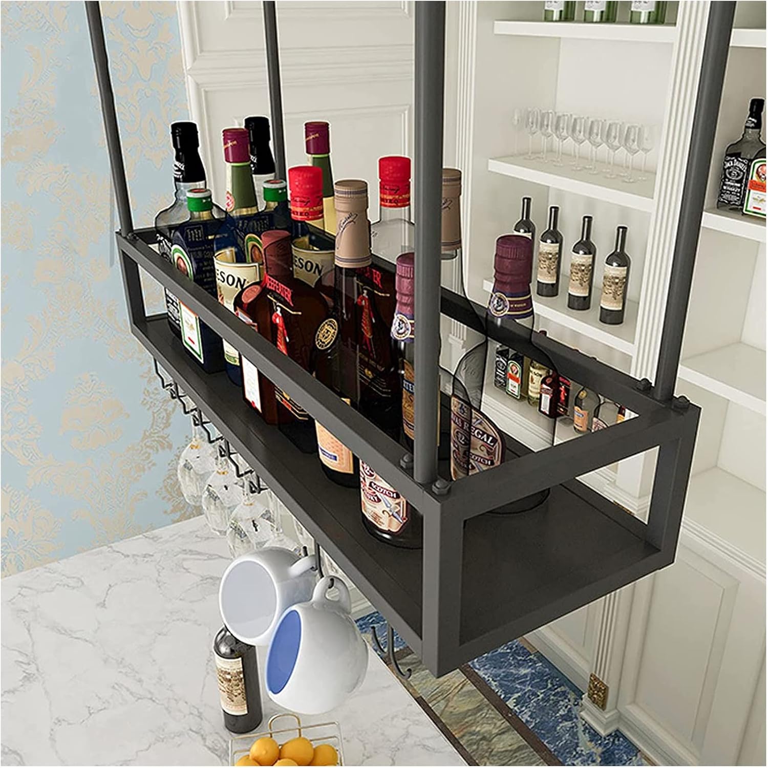 ALDEPO Upside Down Wine Rack - Space-Saving Ceiling Storage