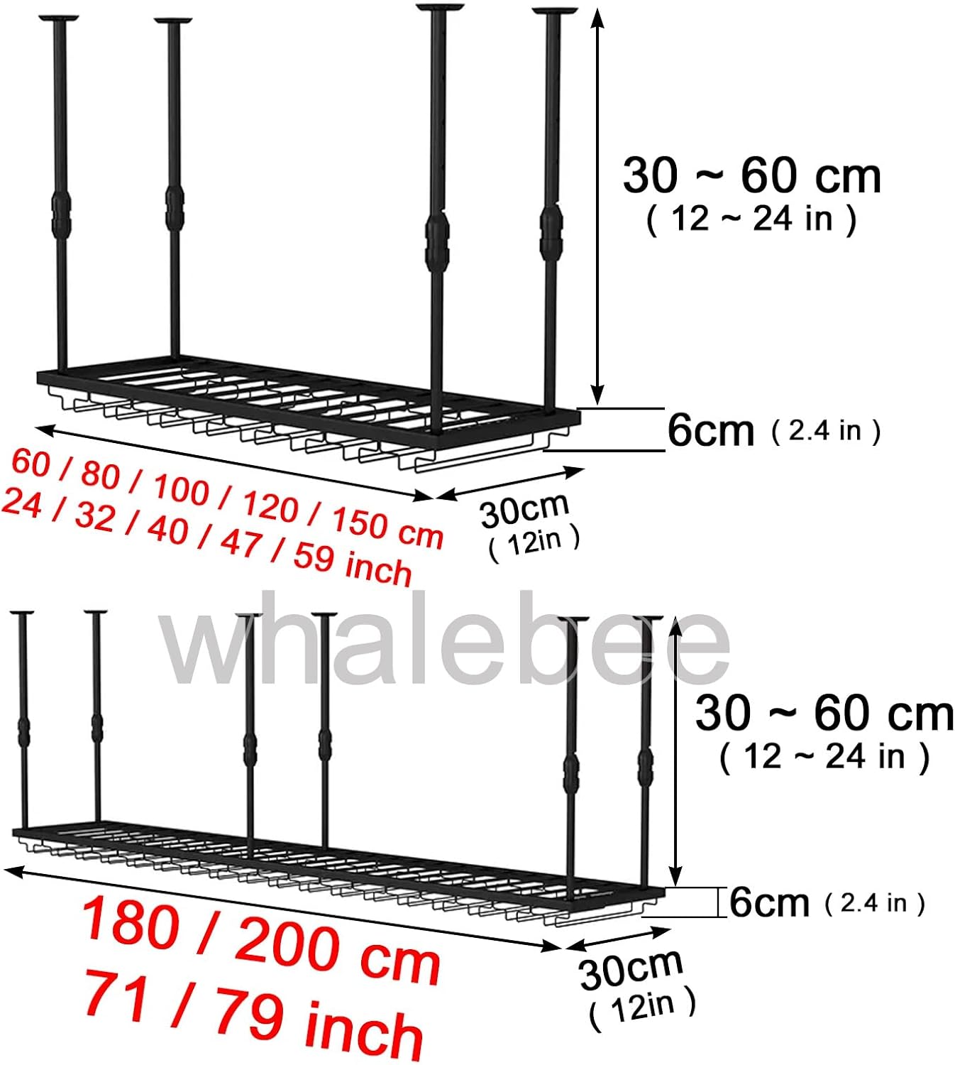 Whalebee Adjustable Wine Glass Holder 200cm