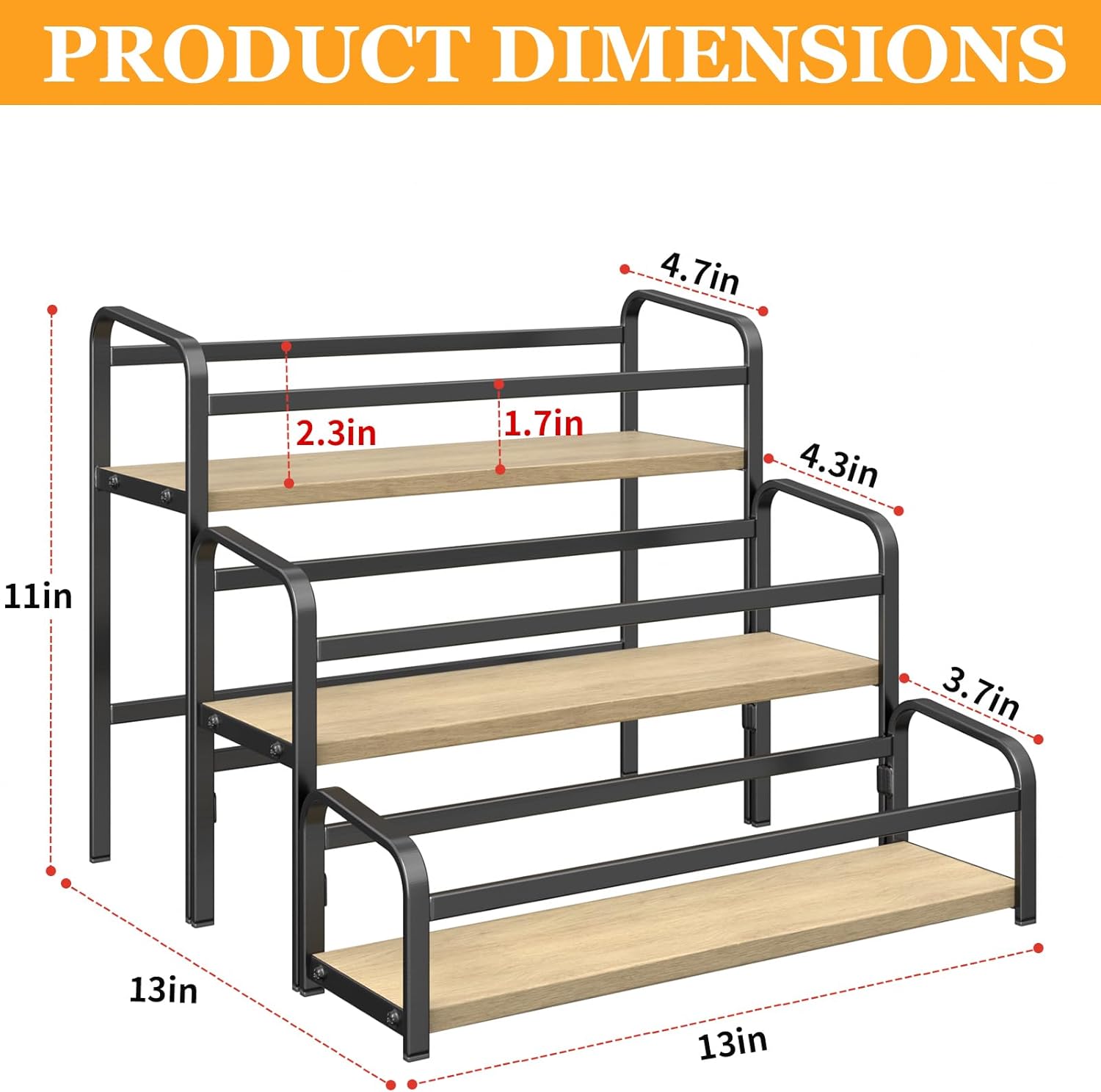 12 Bottle Coffee Syrup Rack 3 Tier with Magnetic Installation
