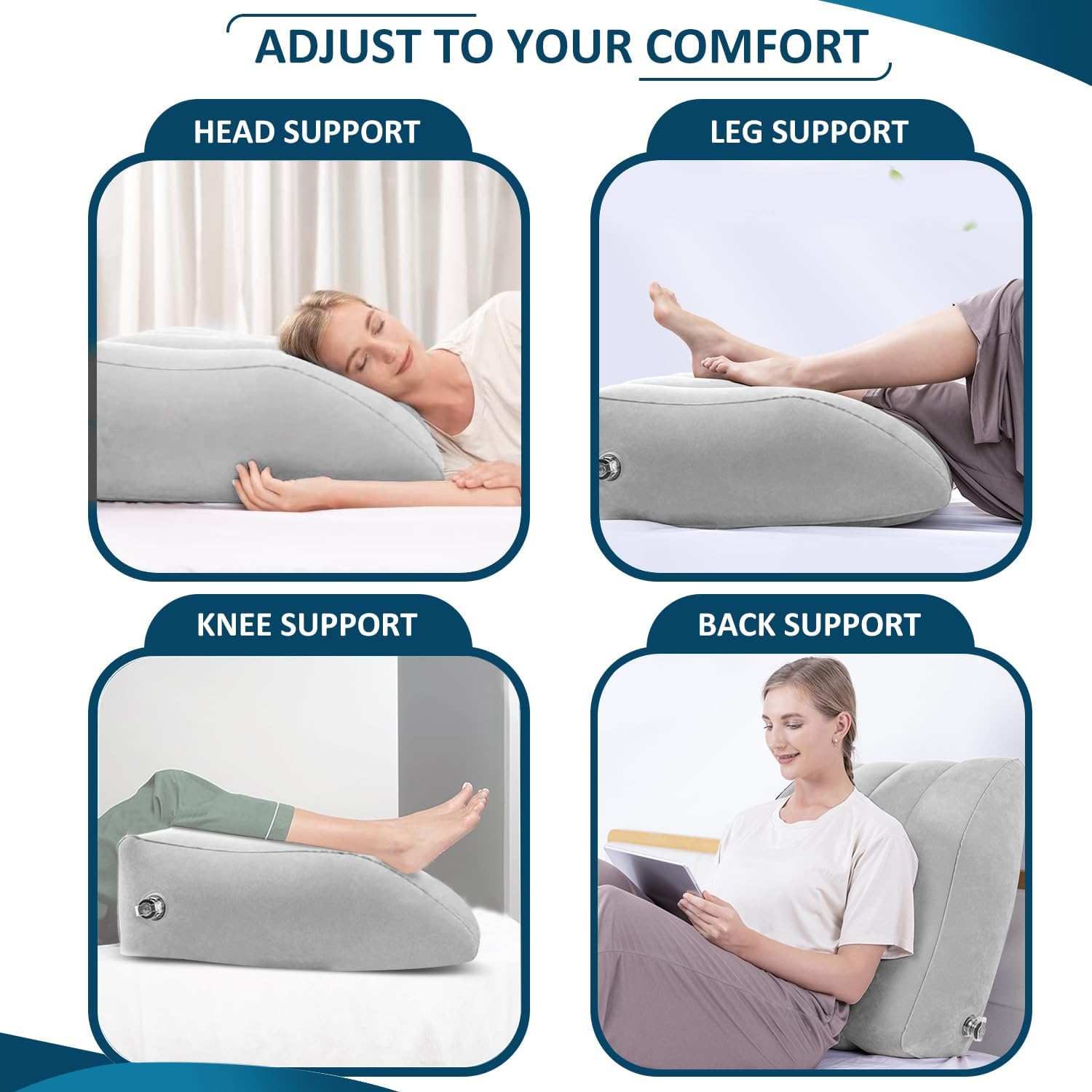 Prosixtoy Inflatable Leg Elevation Pillow - Portable Wedge for Sleep and Recovery
