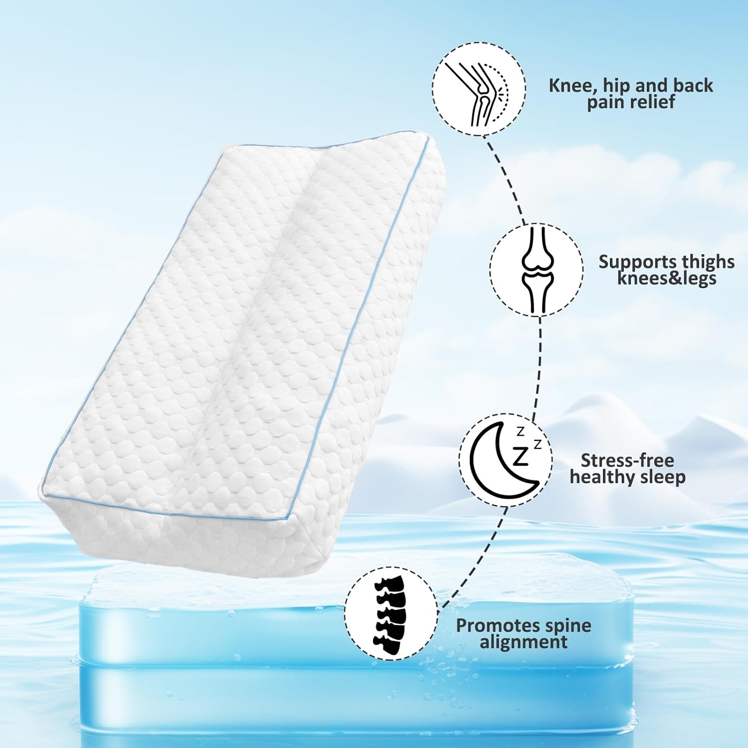 Gehannah Foam Knee Pillow for Side Sleepers 1