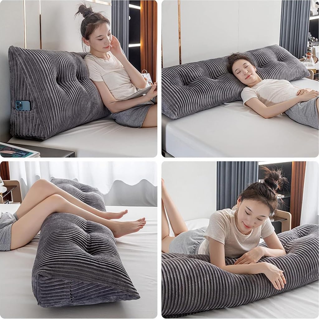 Large Triangular Bed Pillow with Removable Cover 1