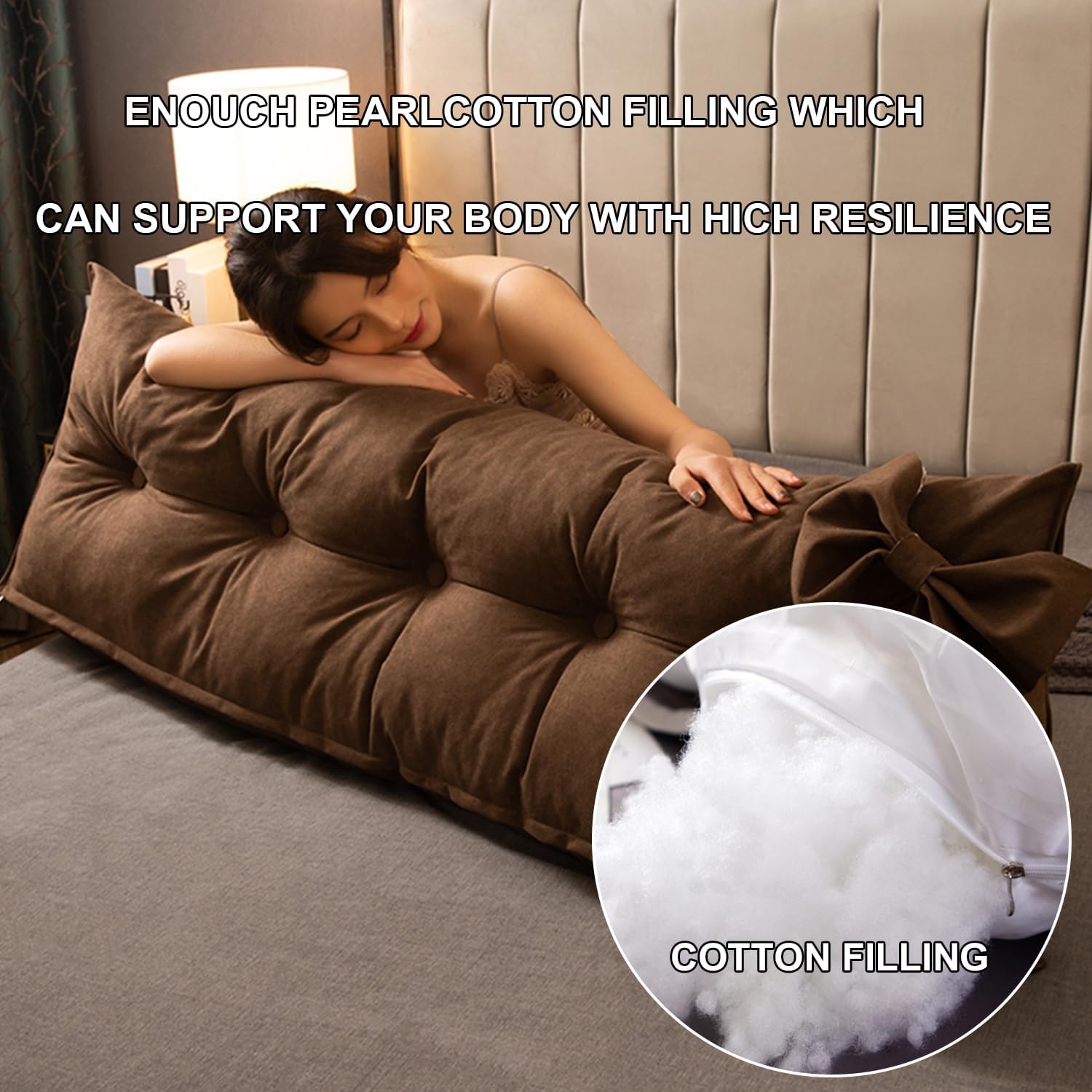 ZZYK Solid Color Triangle Bed Backrest Pillow