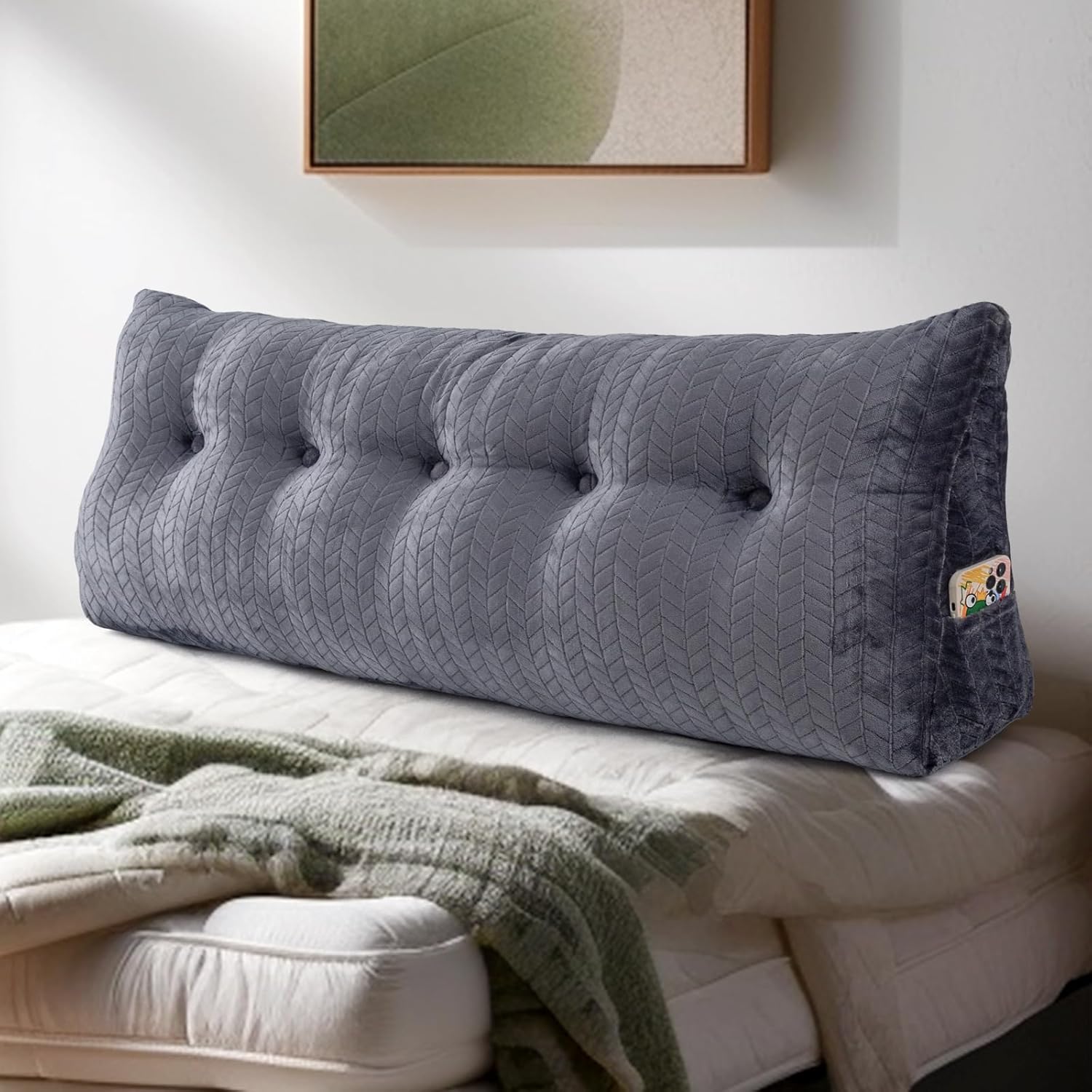 TerriTrophy Large Triangular Wedge Headboard Pillow