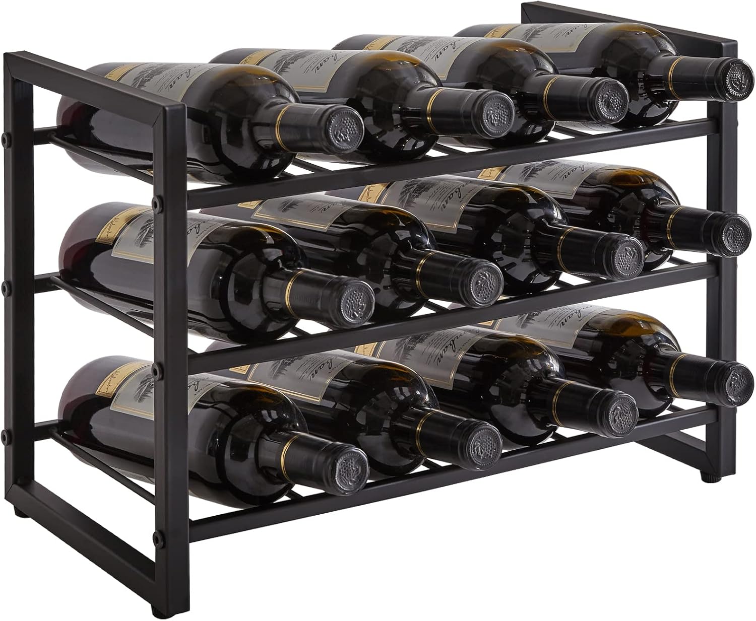 IBUYKE Freestanding 3-Tier Metal Wine Rack