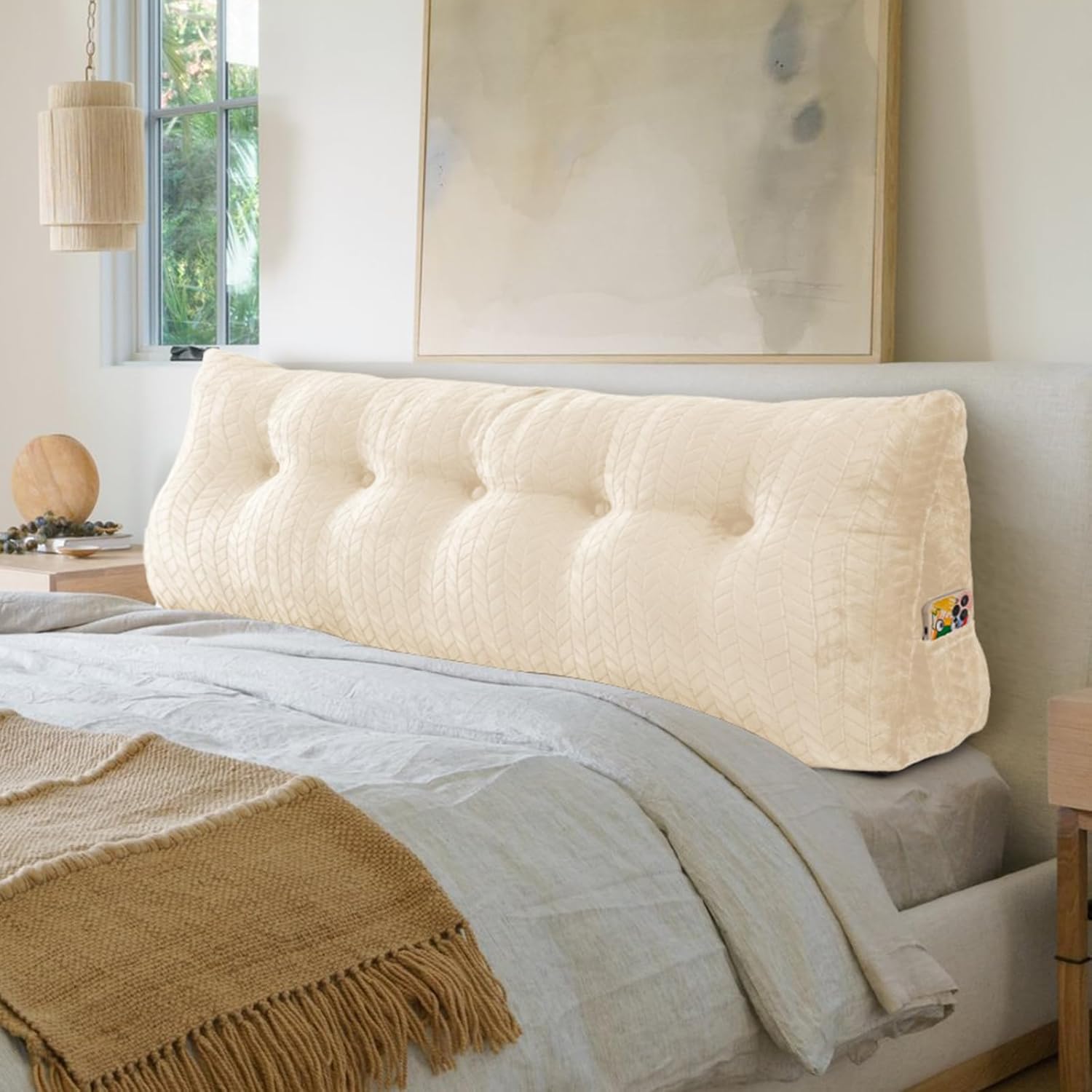 easedeco Bed Wedge Pillow - Large Support for Reading Backrest