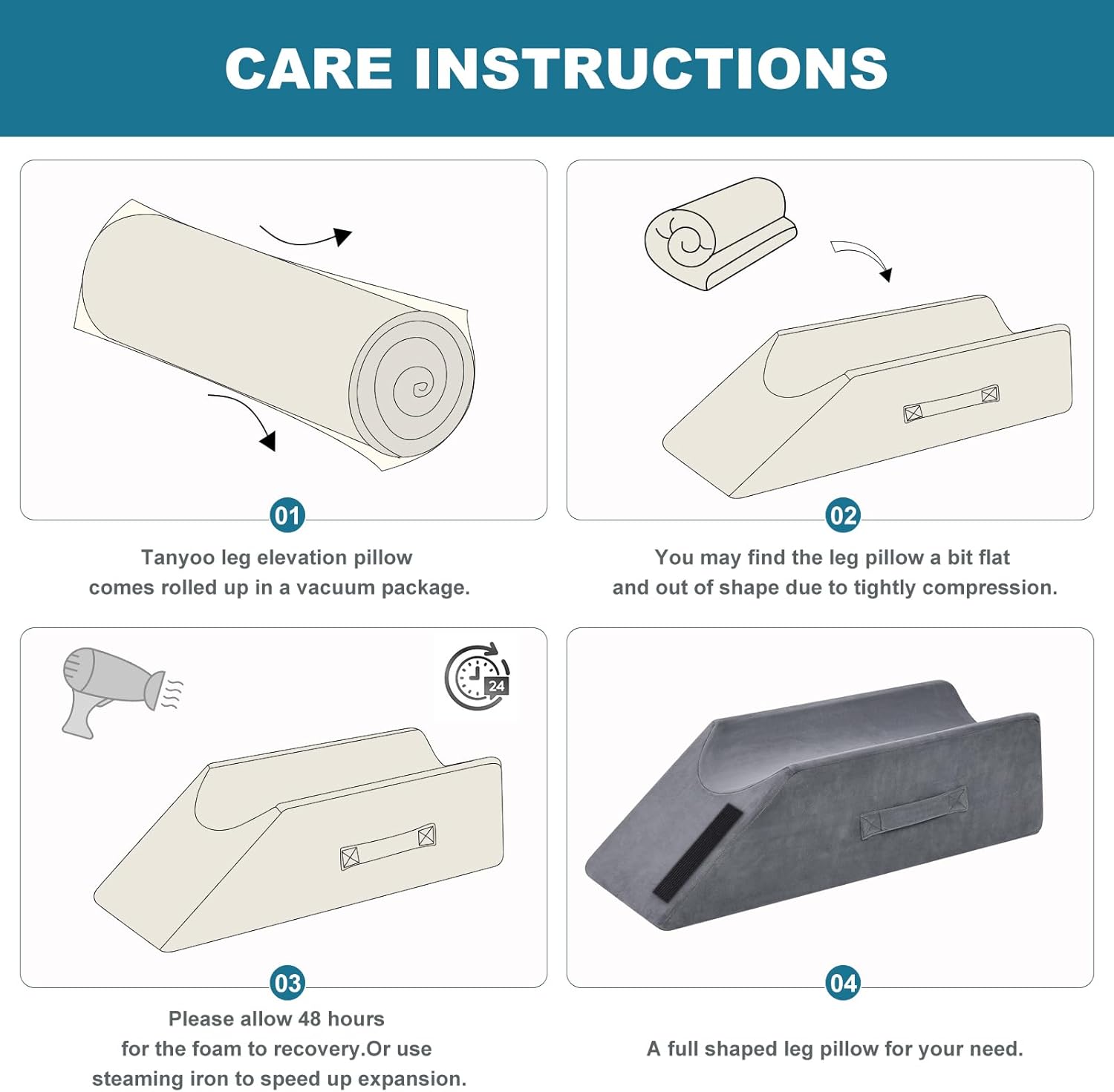 TANYOO Velvet Leg Pillow for Knee Ankle Surgery Recovery