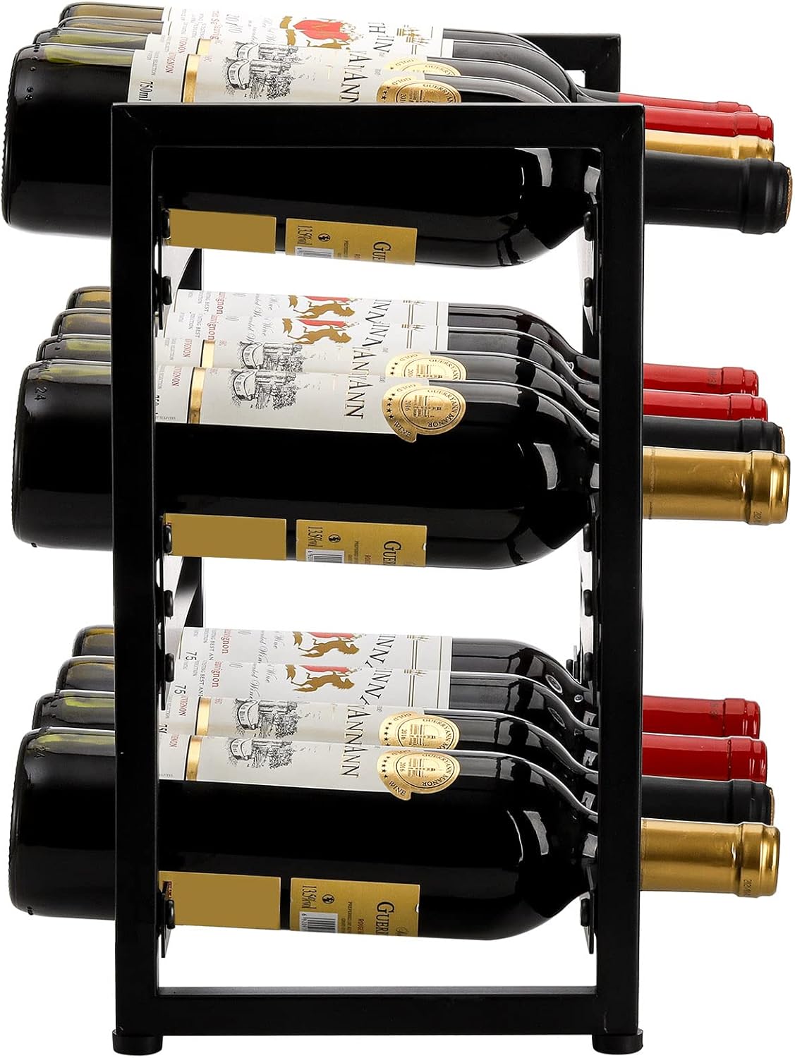 AVLA 3 Tier Freestanding Wine Rack With 12 Bottles Capacity
