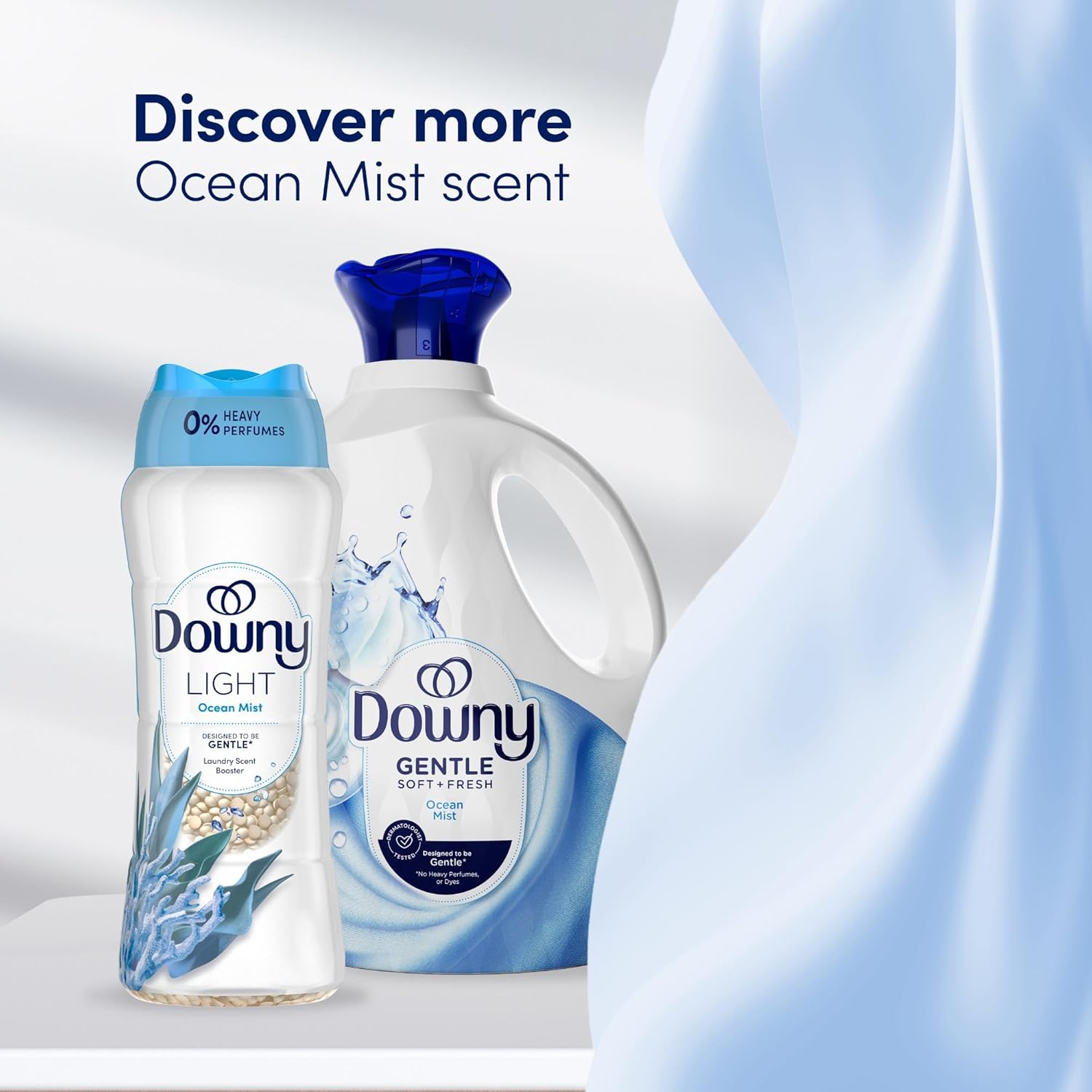 Downy Light Scent Booster Beads 24 oz Ocean Mist No Heavy Perfumes