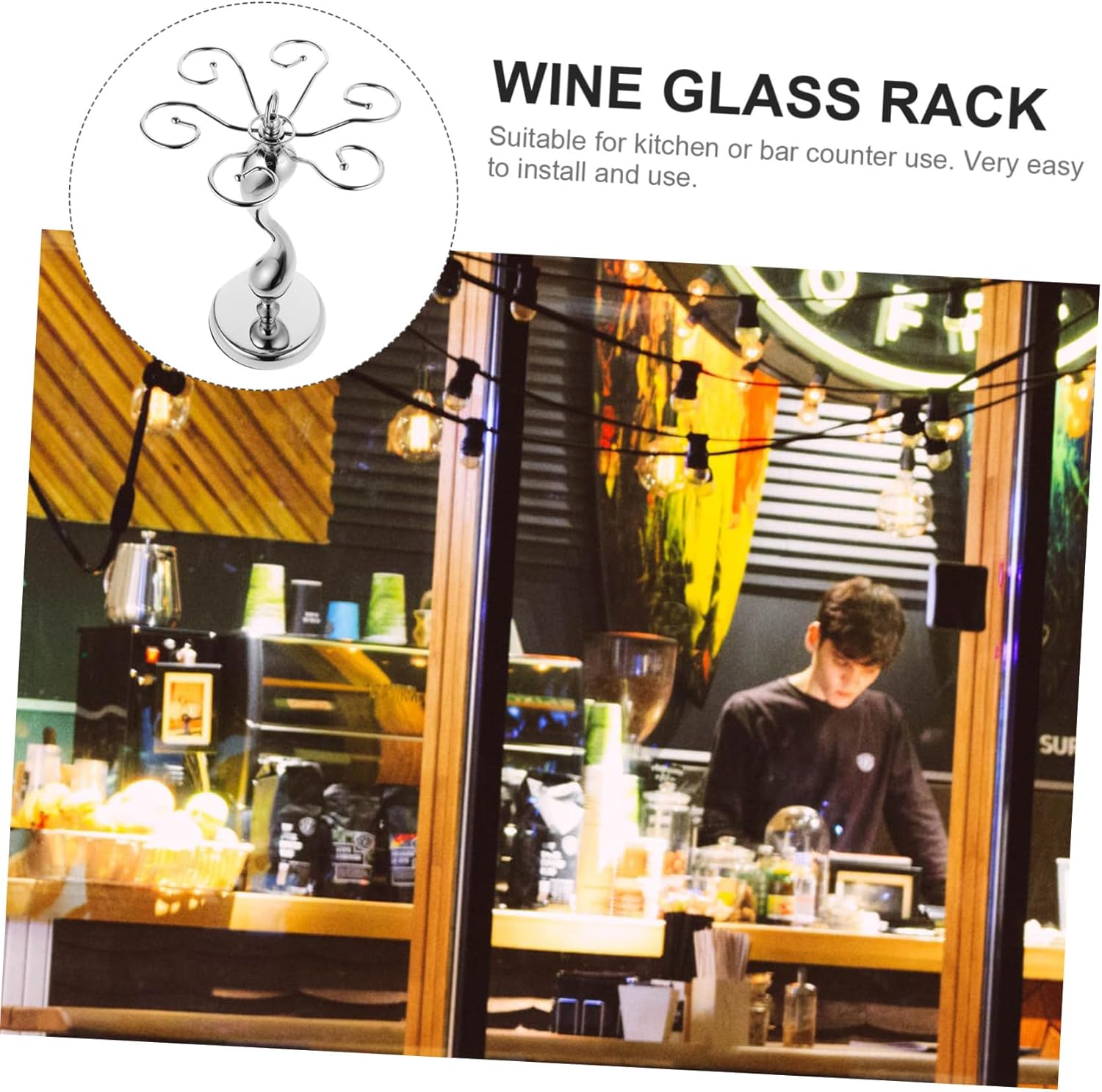 Cabilock 1pc Stylish Wine Glass Rack for Home Decor