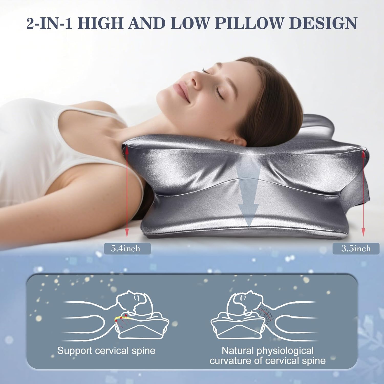 CCidea Cervical Pillow for Neck Pain Relief and Spine Support