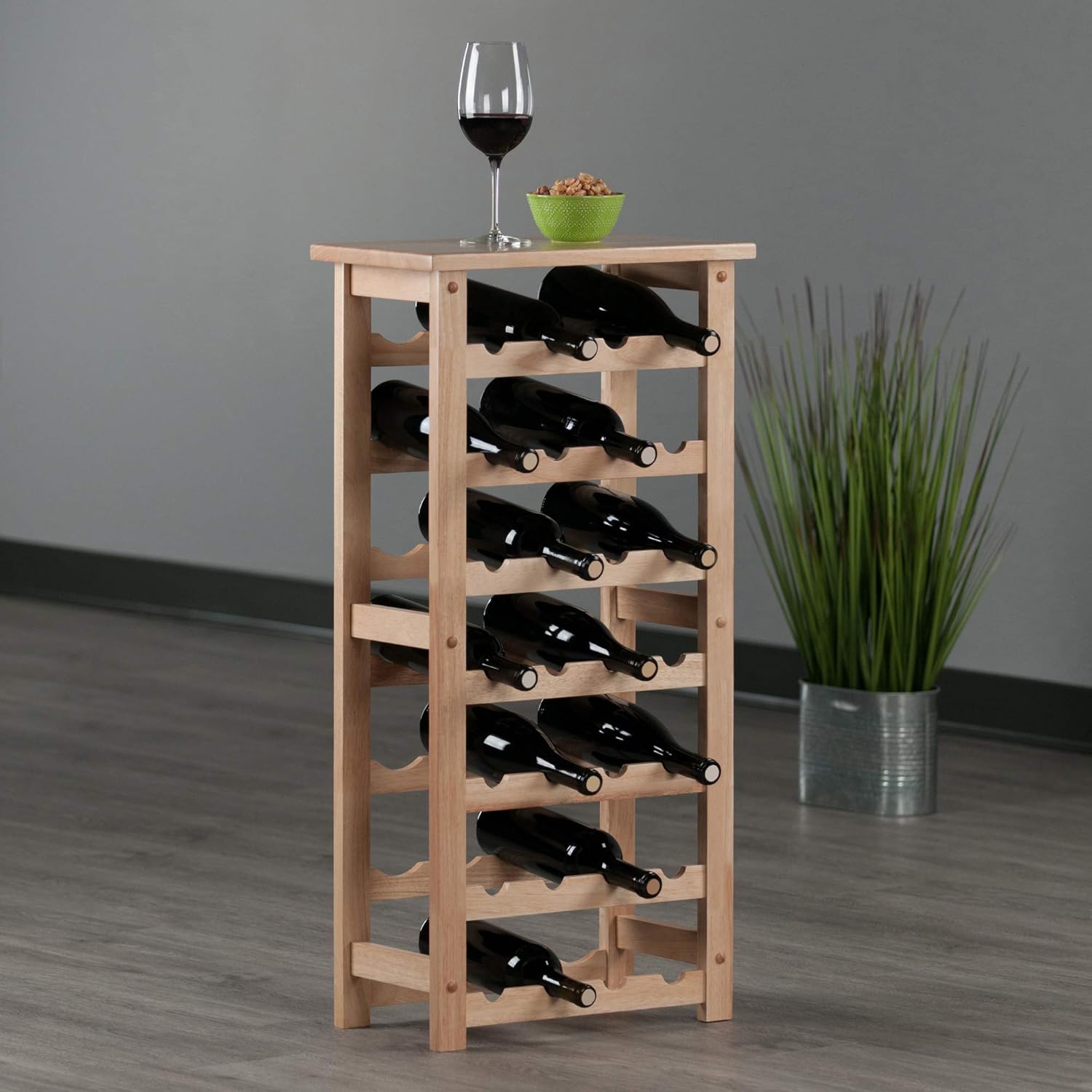 Winsome Napa 28-Bottle Wine Rack with 7 Shelves