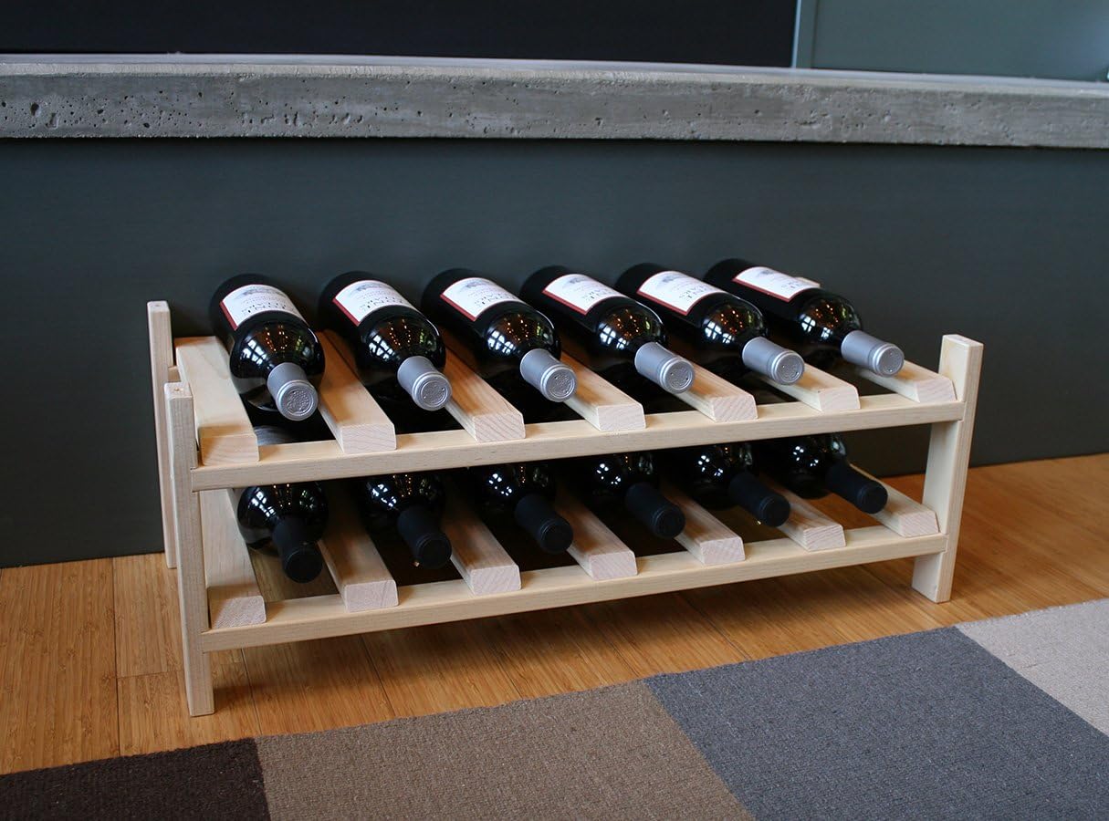 Creekside 12 Bottle Wine Shelves Pine