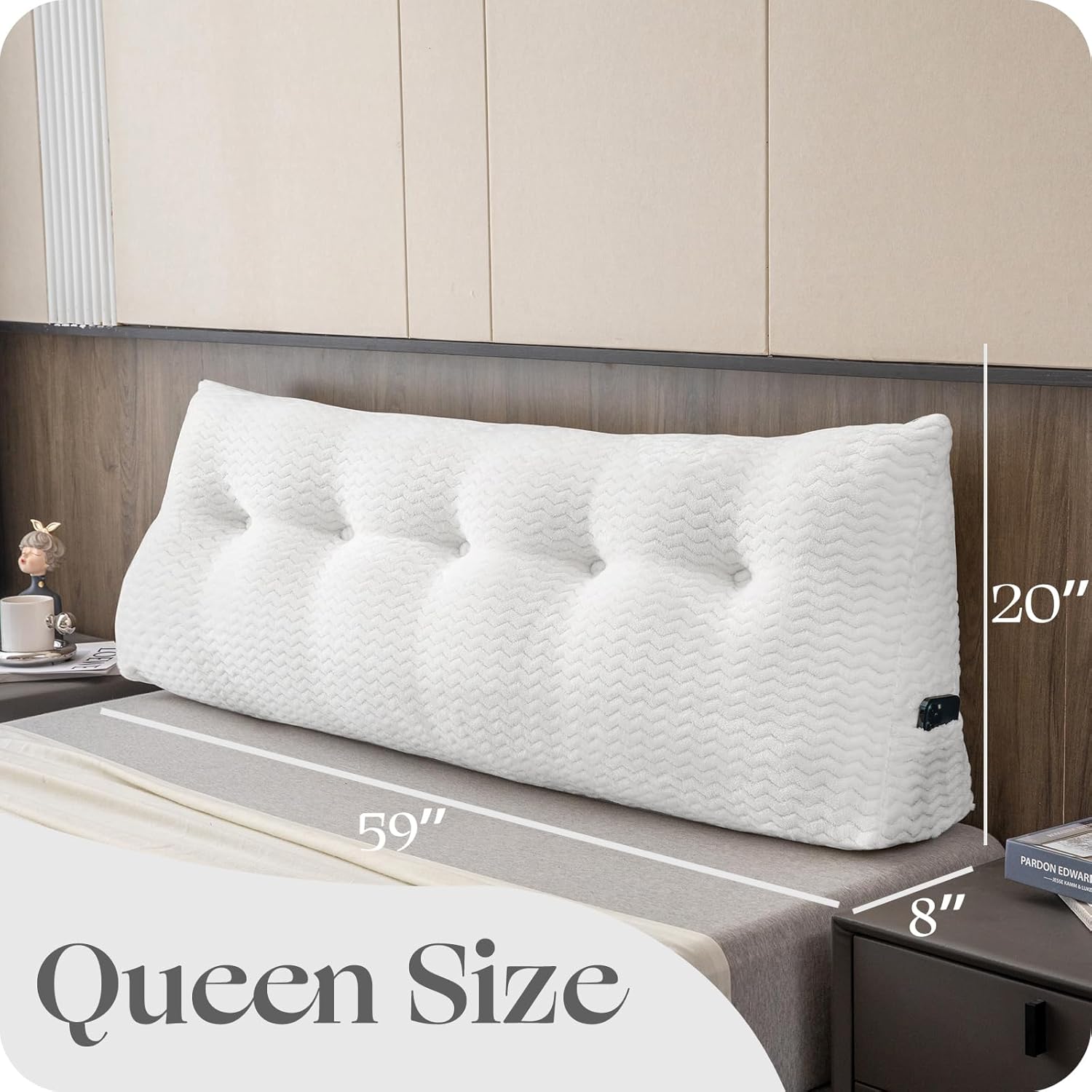 ZOEMO Large Triangular Headboard Pillow with Removable Cover