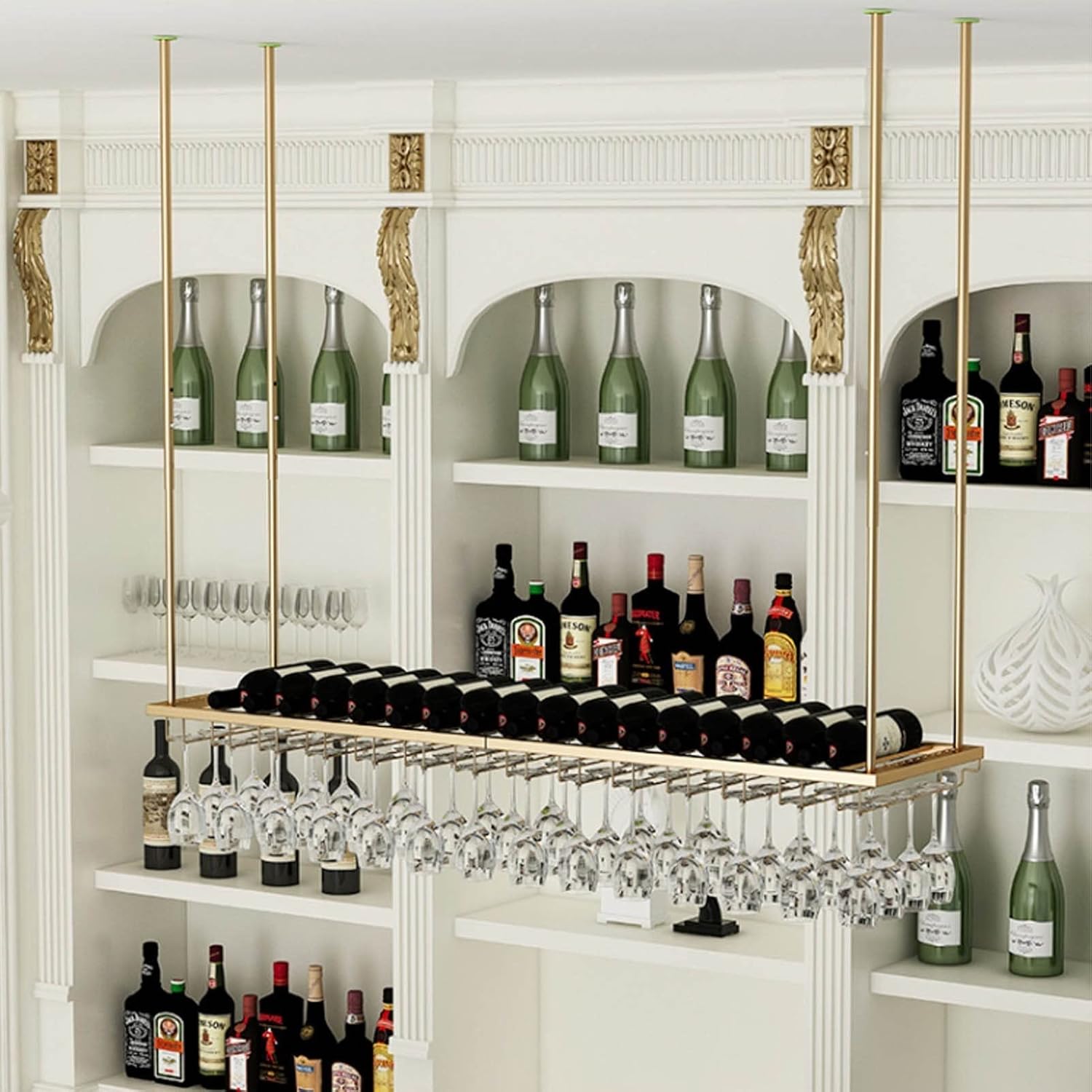 Suuim Metal Wine Glass Bottle Holder