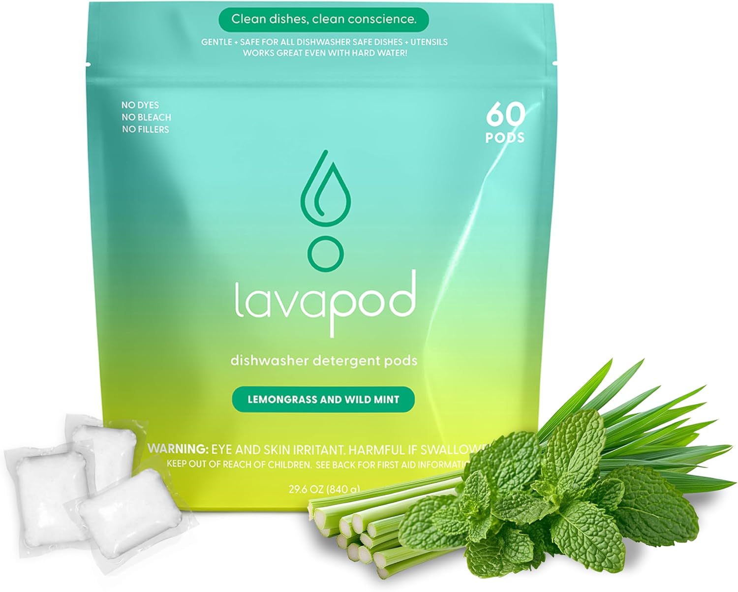 Lavapod Natural Dishwasher Pods 60 Count