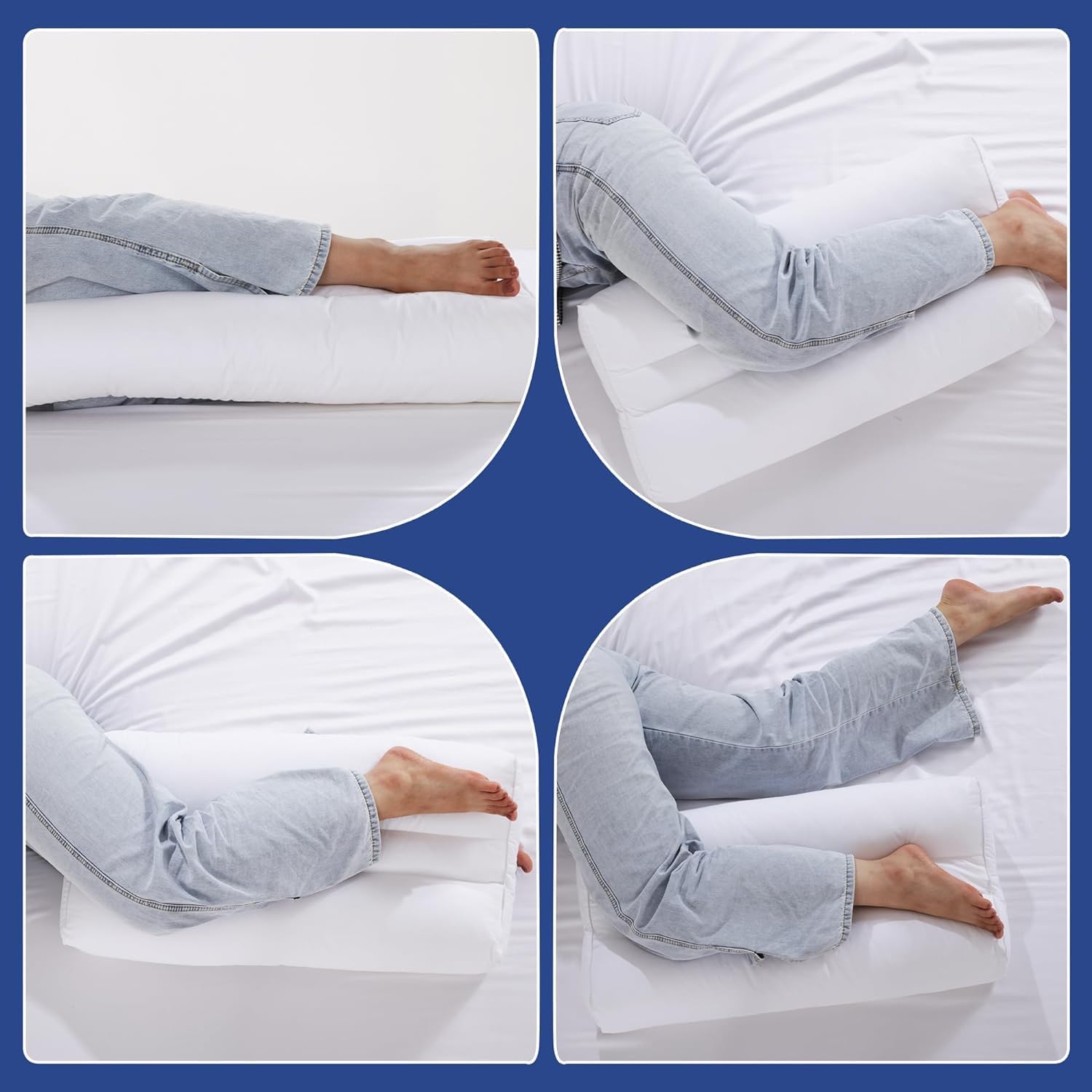 HOMBYS Knee Pillow for Side Sleepers with Groove 20x13x5
