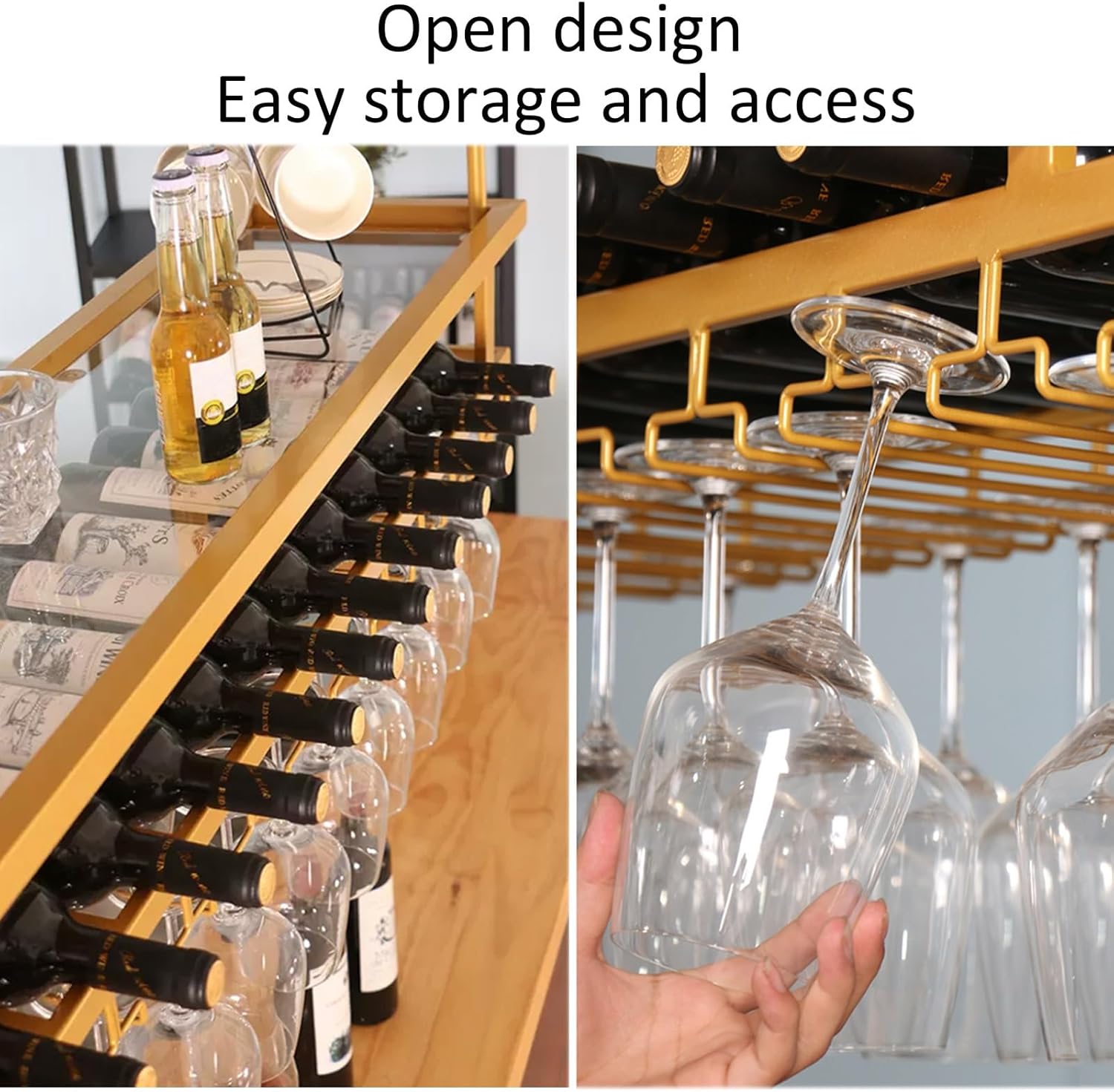 Adjustable Wine Glass Rack with Screws for Kitchen Wine Cellar