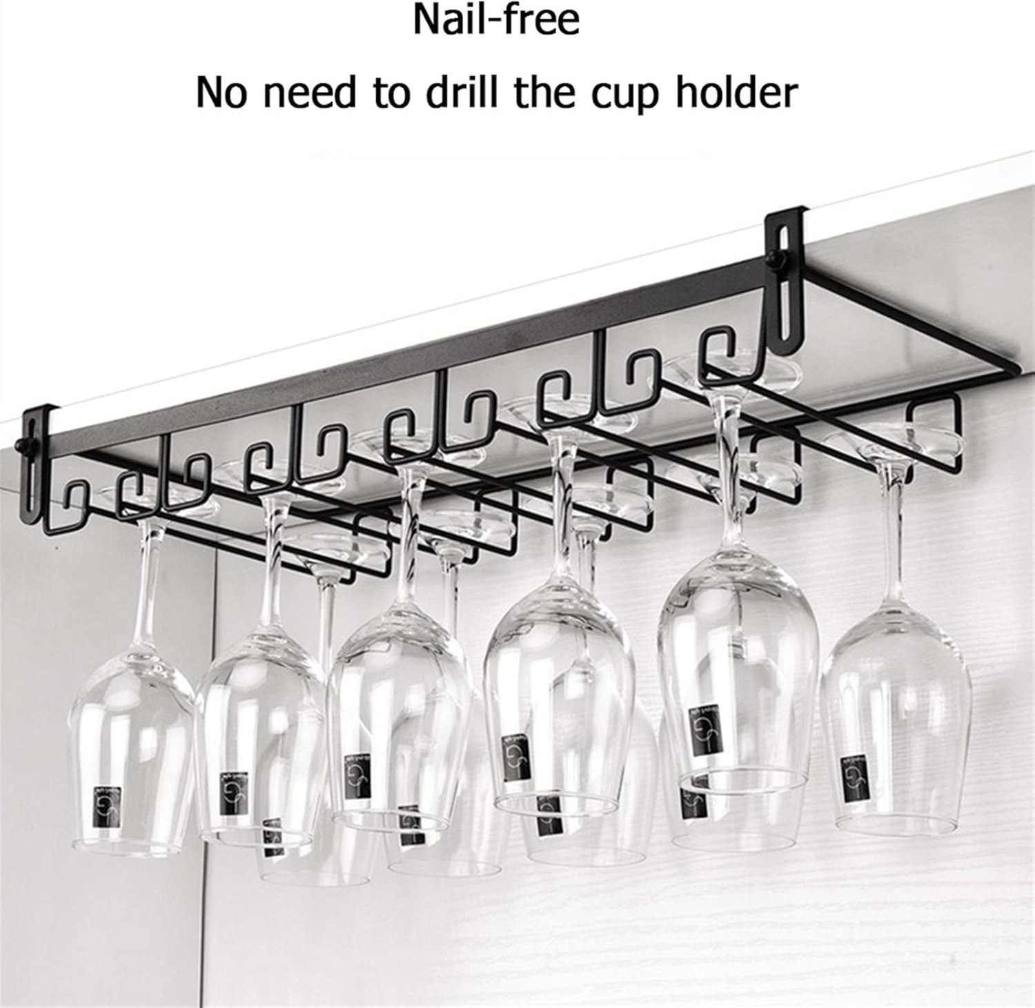 Adjustable Metal Wine Glass Rack for Cabinet and Kitchen