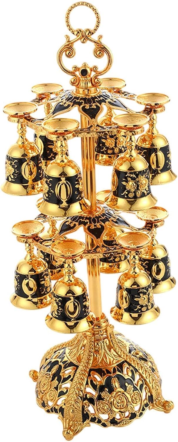 SiaBiced 2 Layer Metal Wine Glass Holder Stand