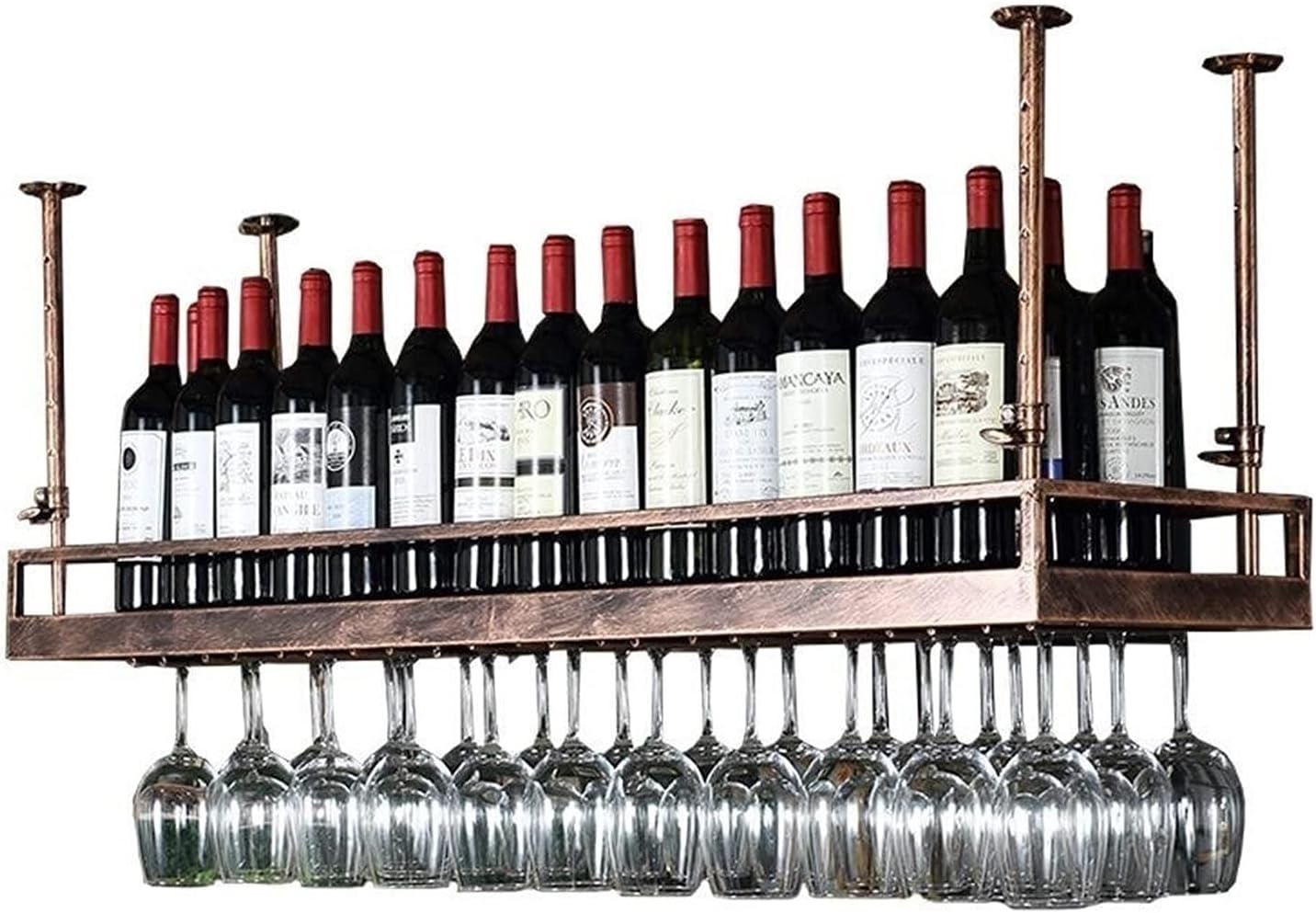 LUCEAE Wall-Mounted Wine Rack with Floating Shelf