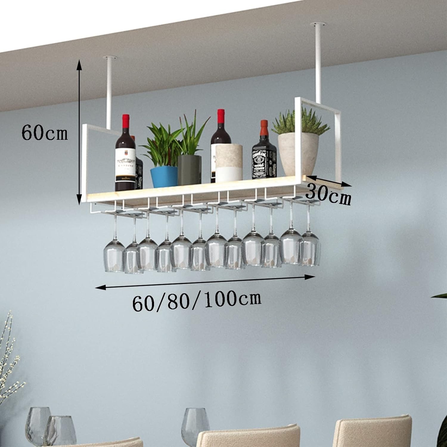 ZJDYDY Floating Ceiling Wine Rack for Home Decor