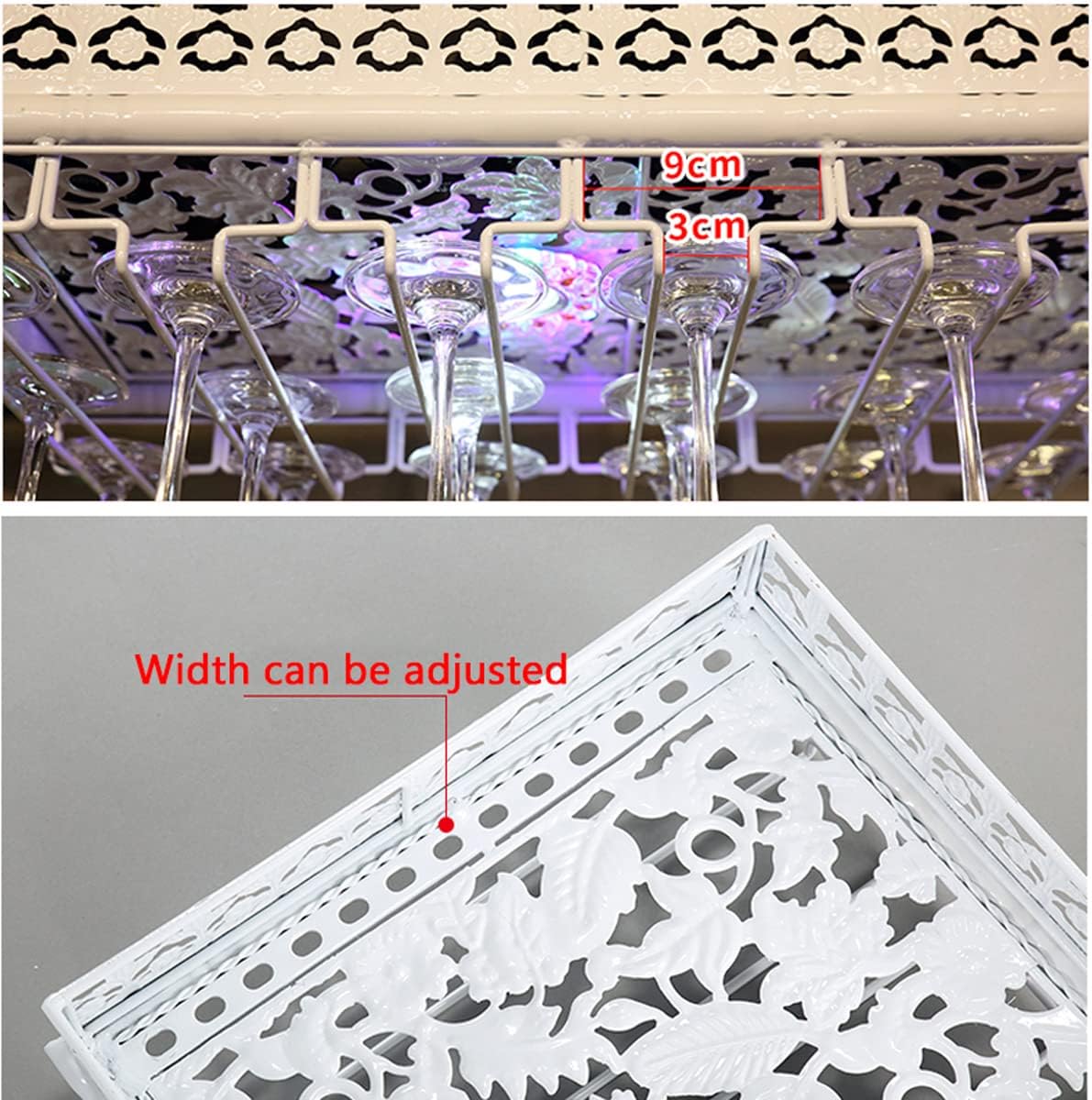 Adjustable Metal Ceiling Wine and Glass Rack - Industrial Style