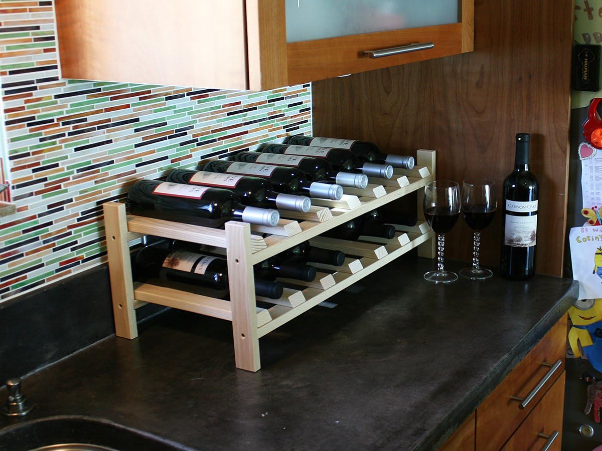 Creekside 12 Bottle Wine Shelves Pine