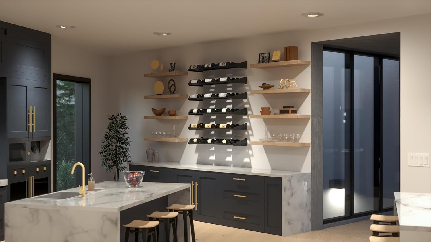 Ultra Wine Racks Showcase Horizontal Row - Black Modular