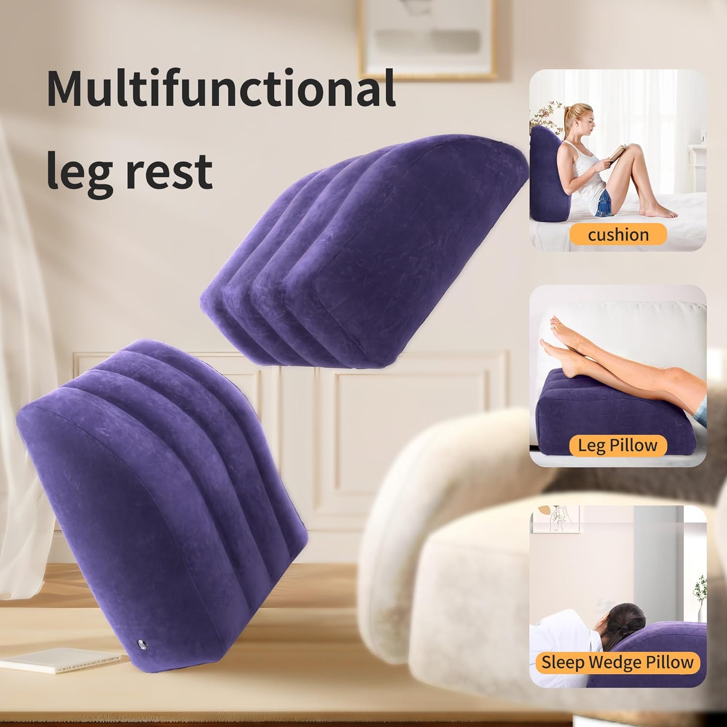 INFLATEFLY Leg Elevation Pillow - Inflatable Wedge for Comfort and Recovery