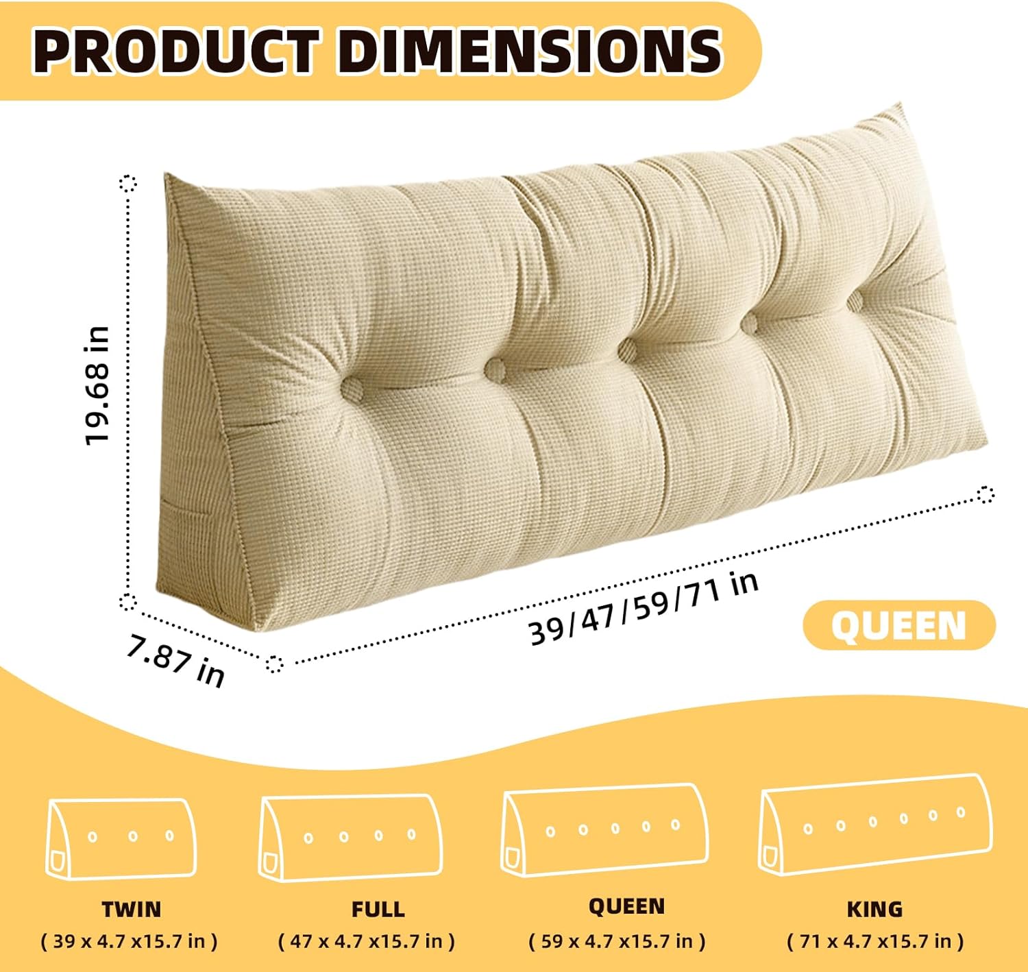 UUluhao Large Triangular Reading Pillow with Side Pockets 1