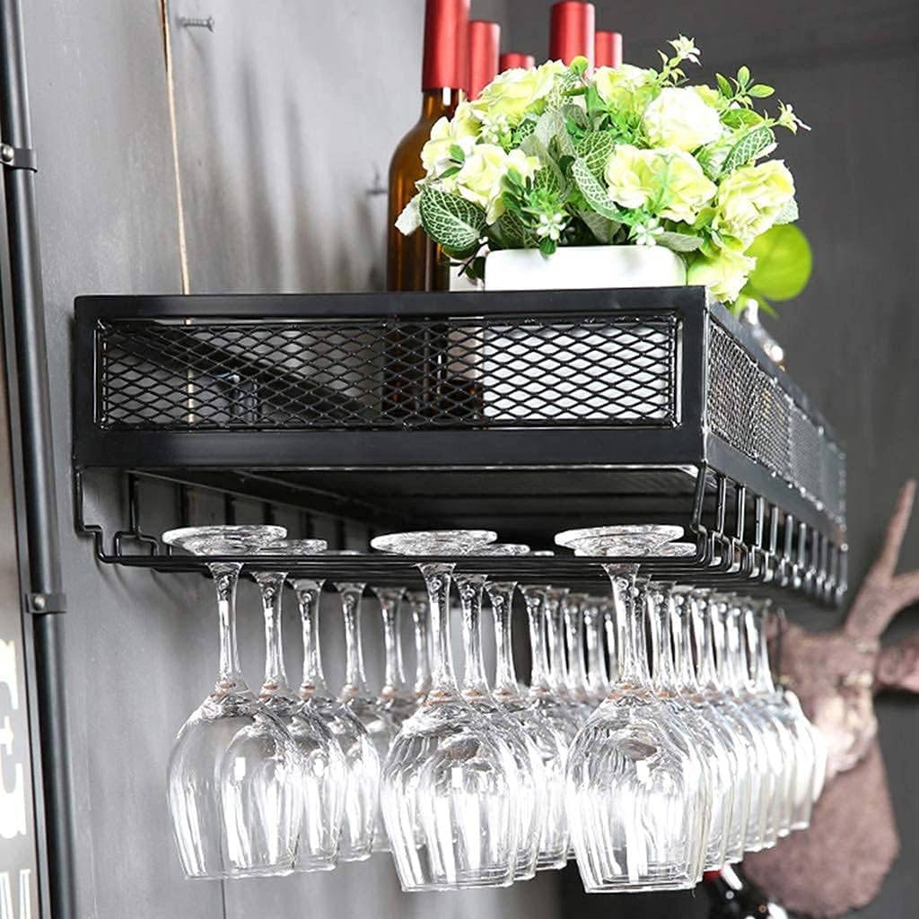 Wall Mounted Wine Rack for Wine Glasses and Stemware - 80Cm