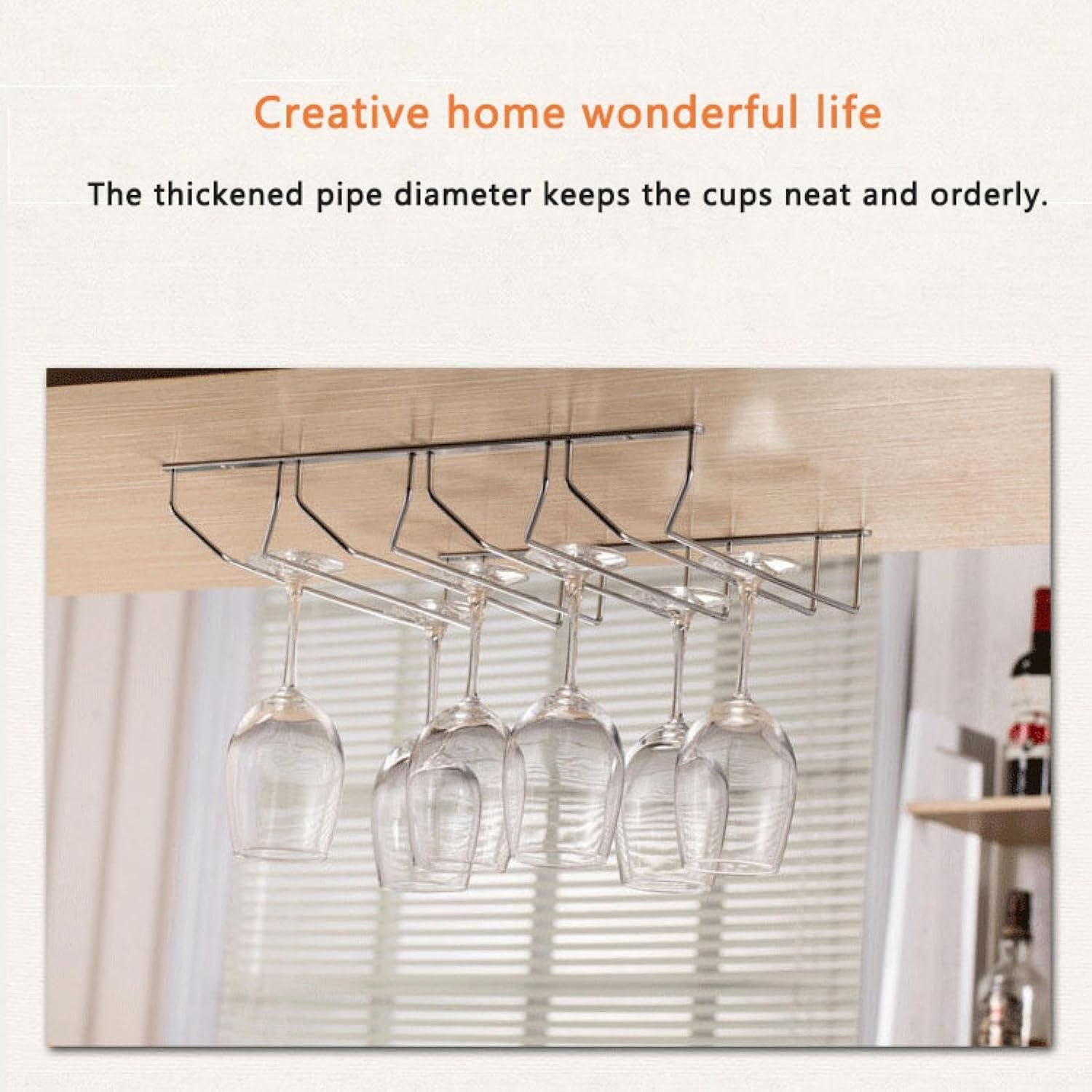 OWKAY Wine Glass Rack with 34cm Two Rows