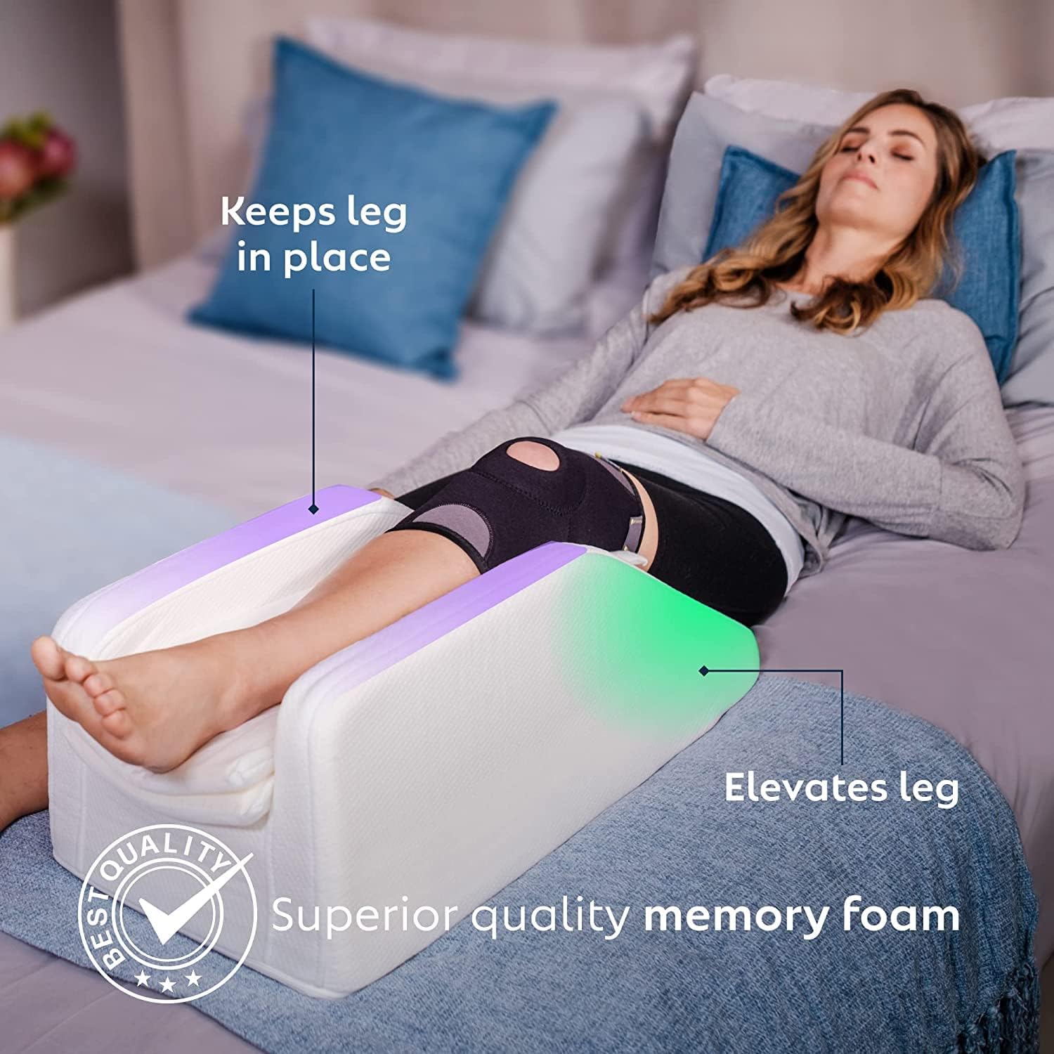 Adjustable Leg Elevation Pillow for Pain Relief and Healing