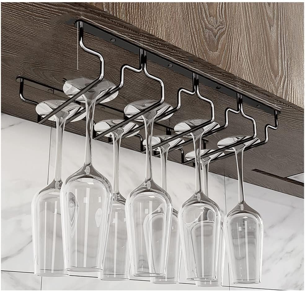 LYRWISHLTD Wine Glass Rack Under Cabinet 4 Slots