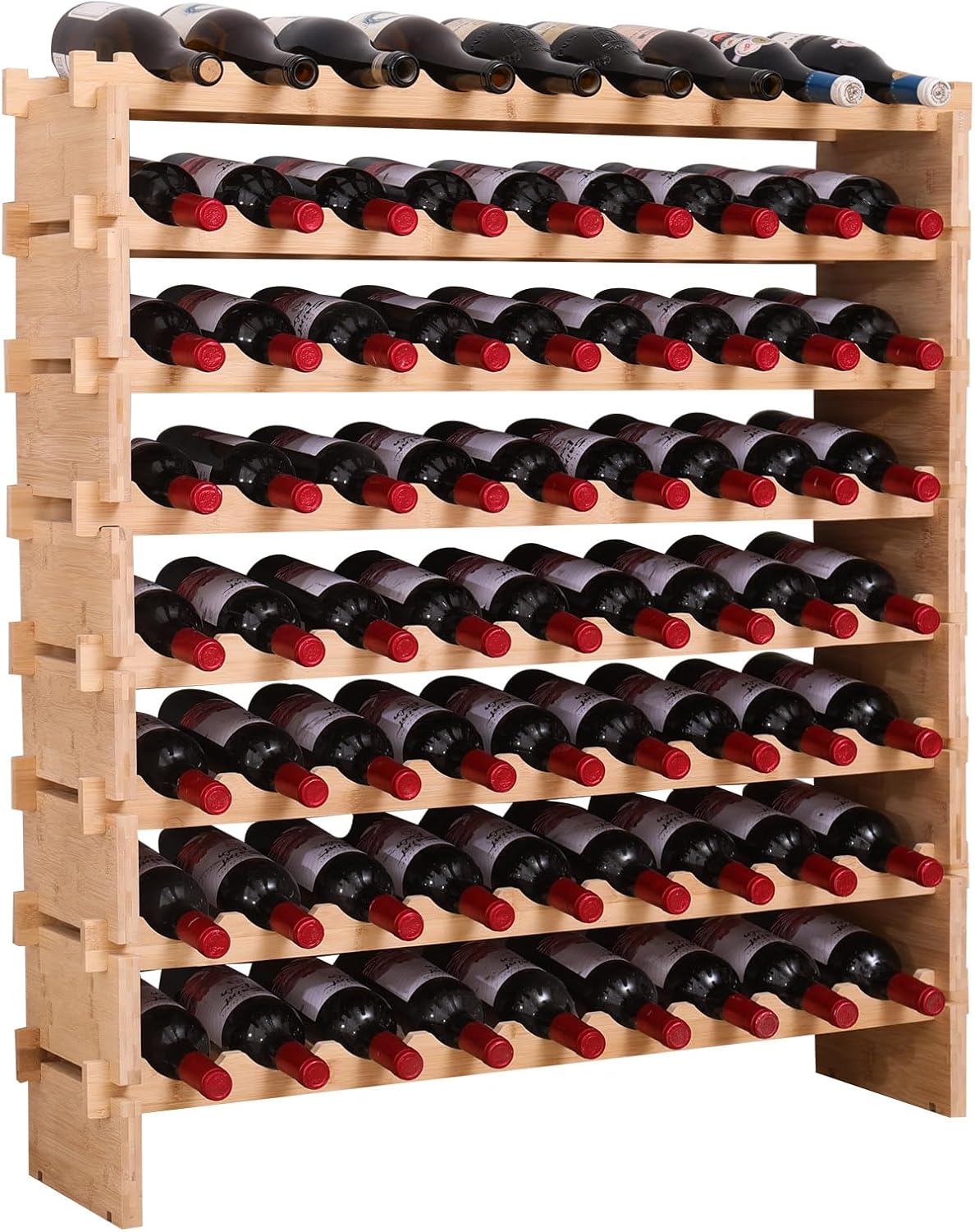 FDHUIJIA 72-Bottle Bamboo Wine Rack Cabinet 1