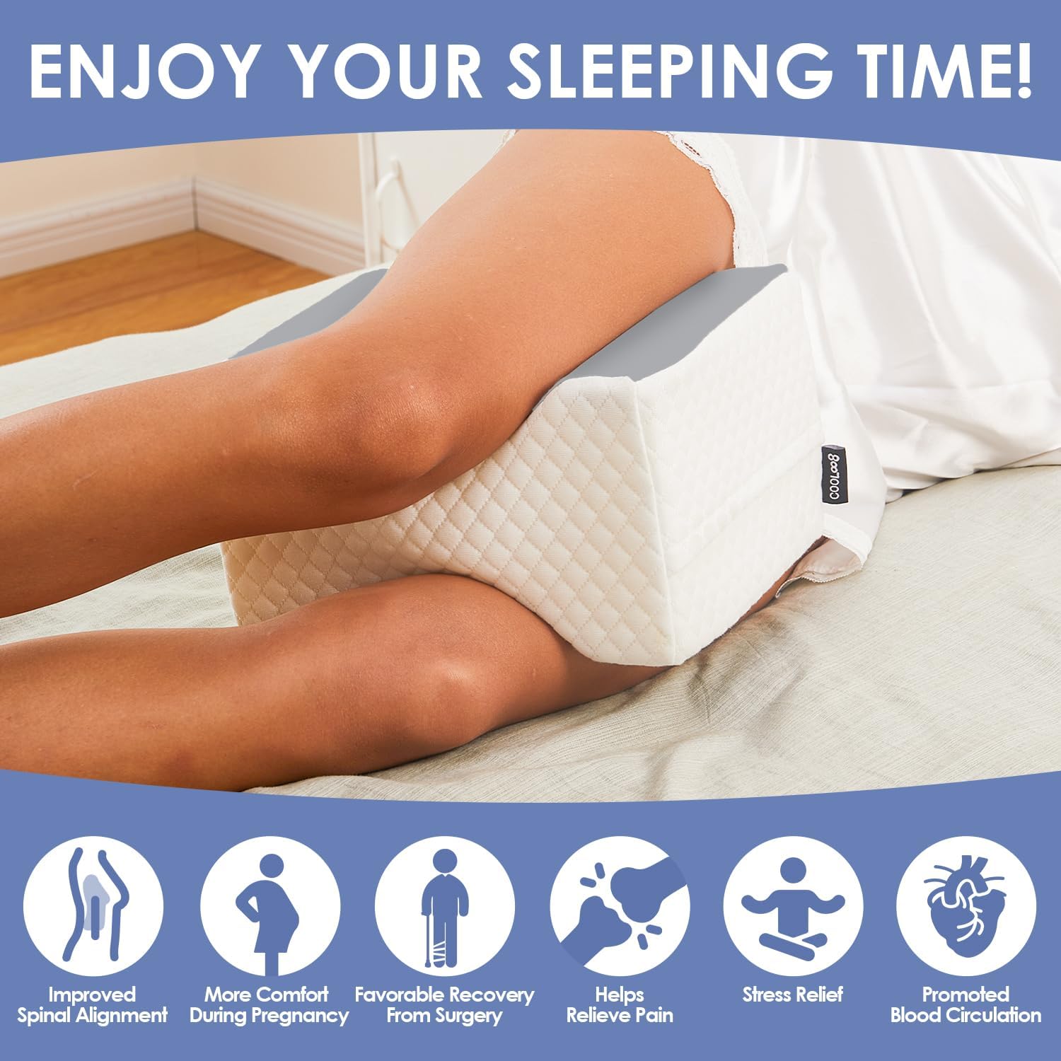 Cooloo8 Knee Pillow for Side Sleepers - Sciatica Pain Relief 1PCS