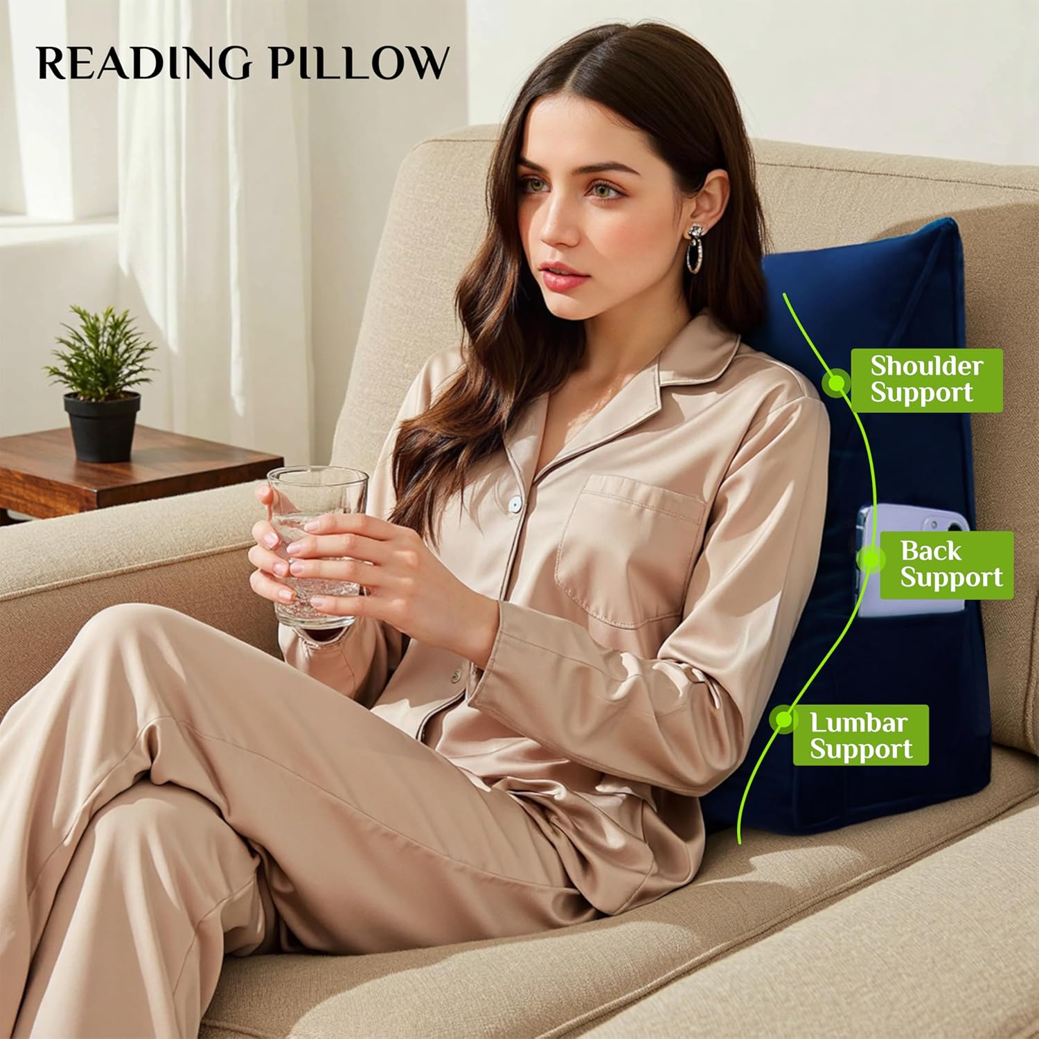 LELEFIDO Wedge Pillow for Bed Reading and Back Support